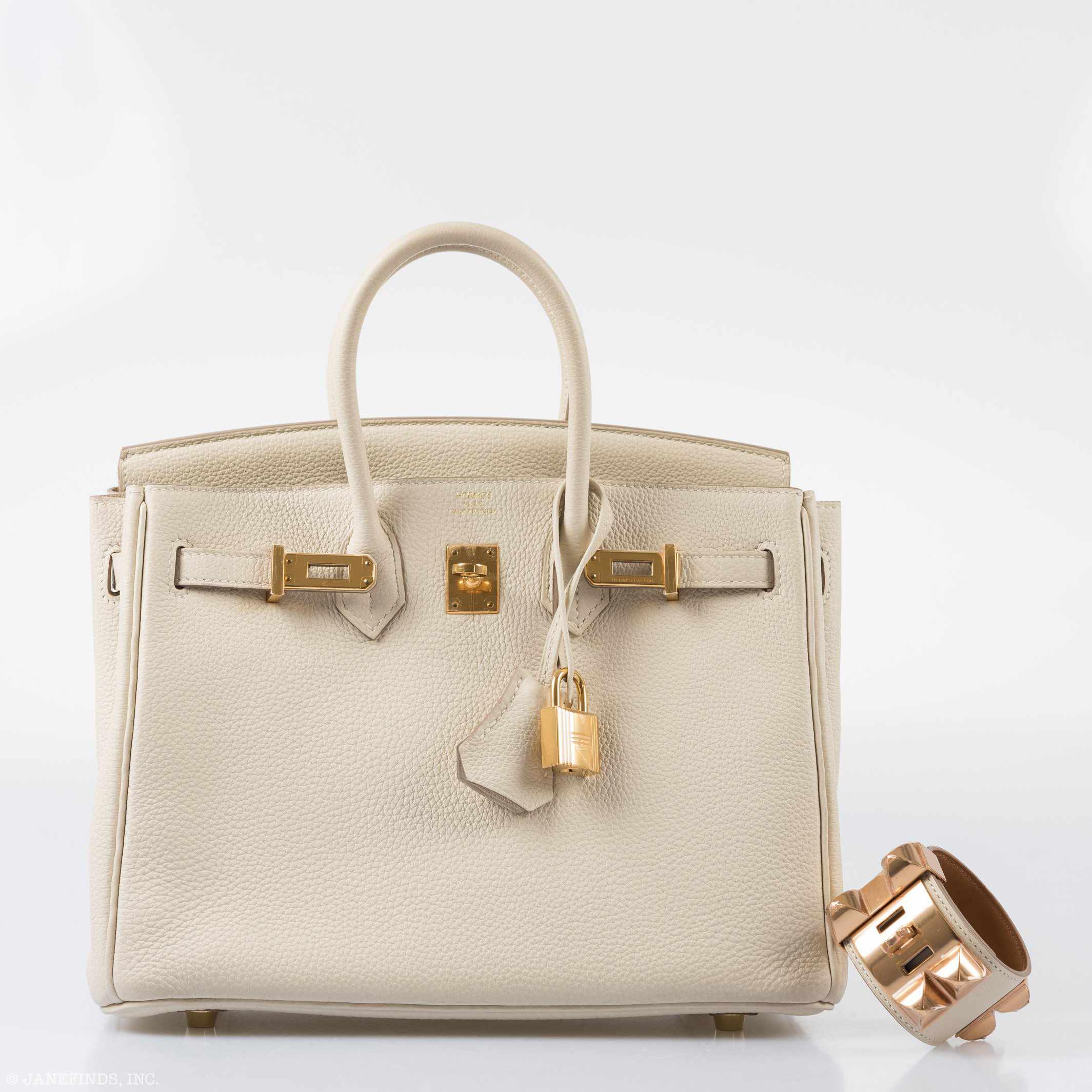 HermÃƒÆ’Ã‚Â¨s Birkin 25 Craie Togo Gold Hardware