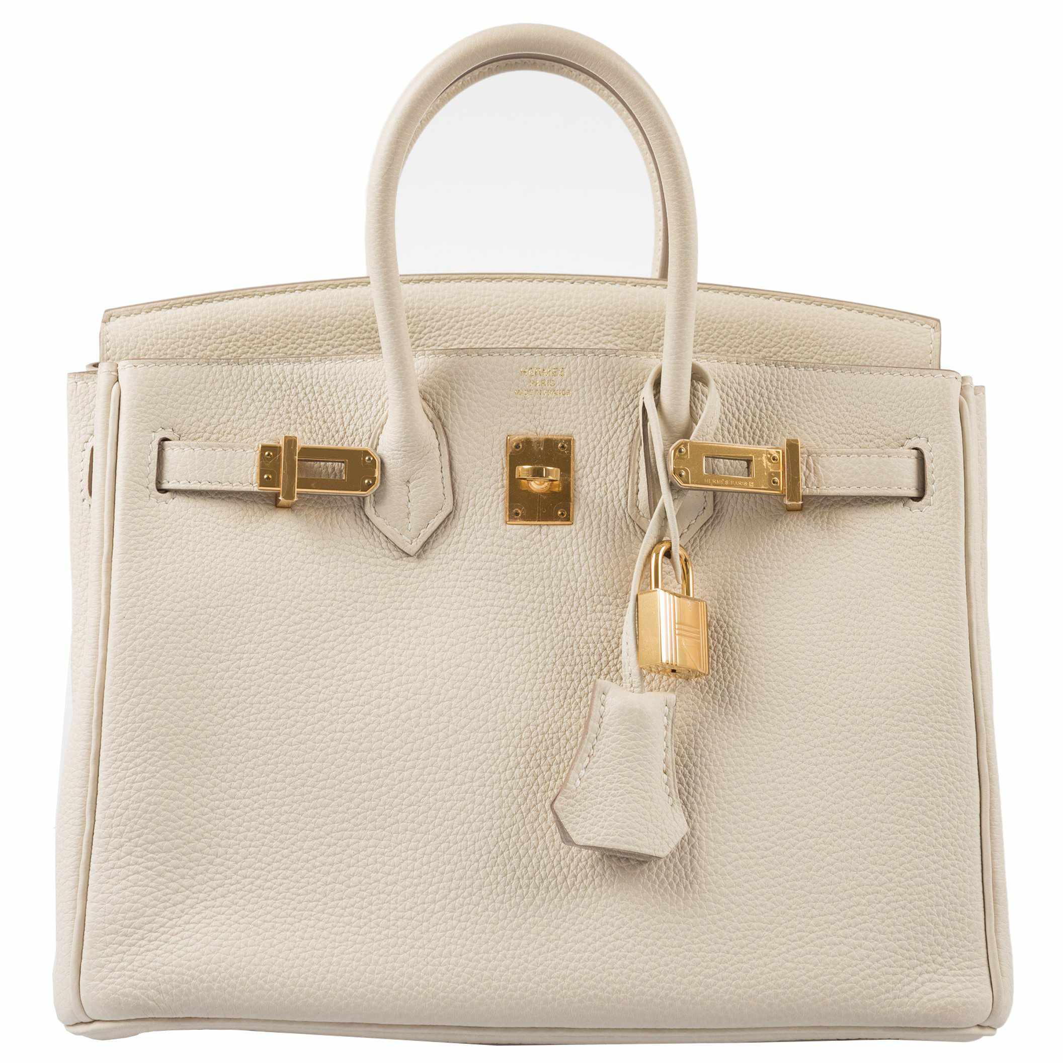 HermÃƒÆ’Ã‚Â¨s Birkin 25 Craie Togo Gold Hardware