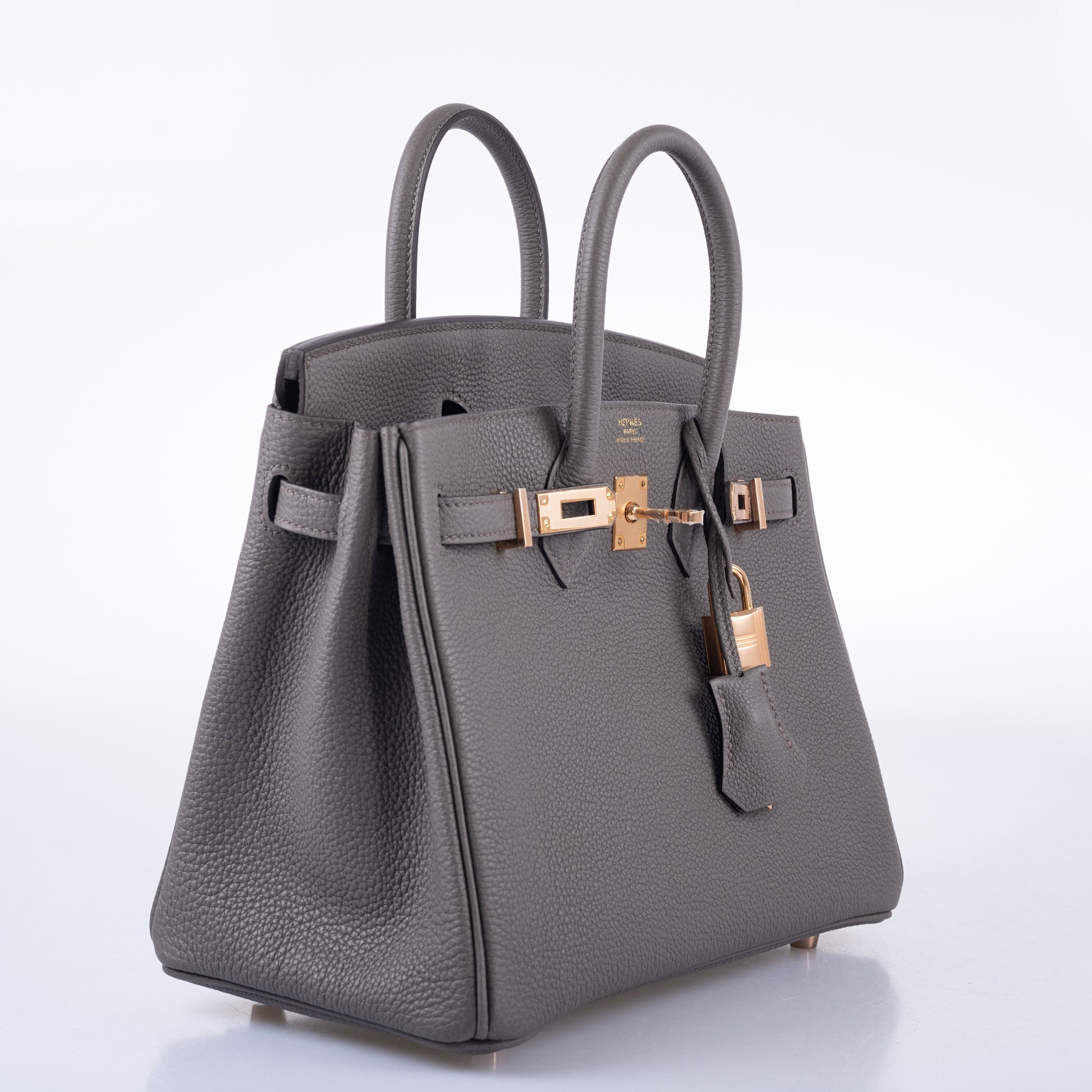 HermÃƒÆ’Ã‚Â¨s Birkin 25 Etain Togo with Rose Gold Hardware