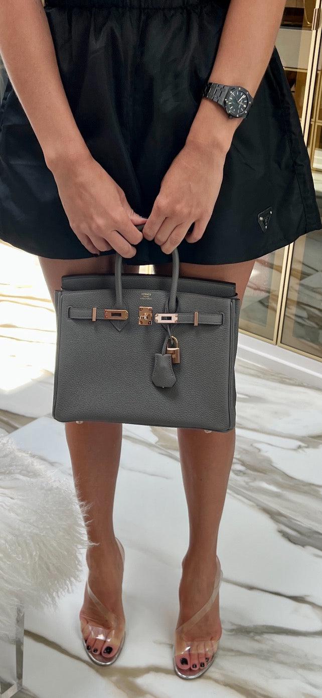 HermÃƒÆ’Ã‚Â¨s Birkin 25 Etain Togo with Rose Gold Hardware