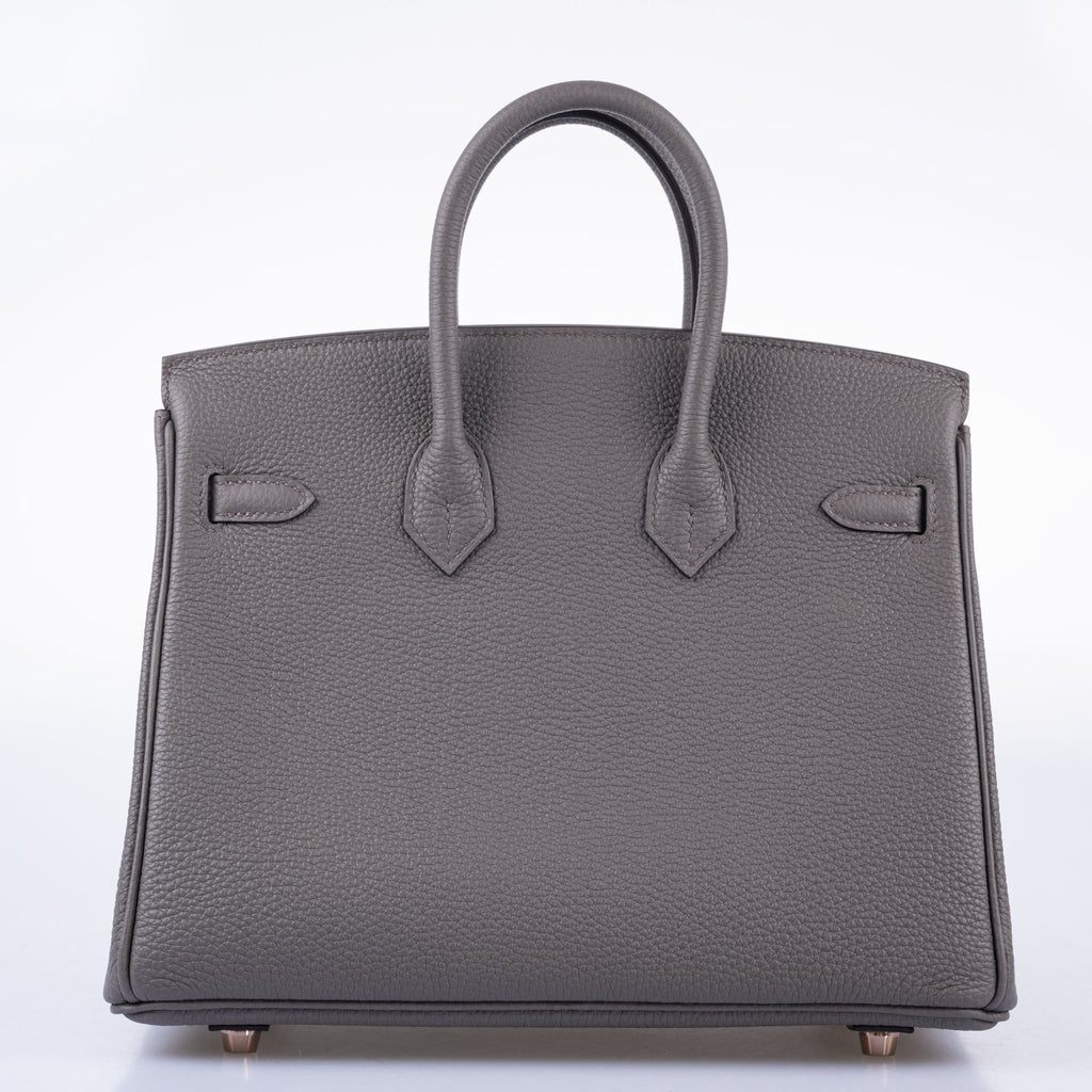 HermÃƒÆ’Ã‚Â¨s Birkin 25 Etain Togo with Rose Gold Hardware
