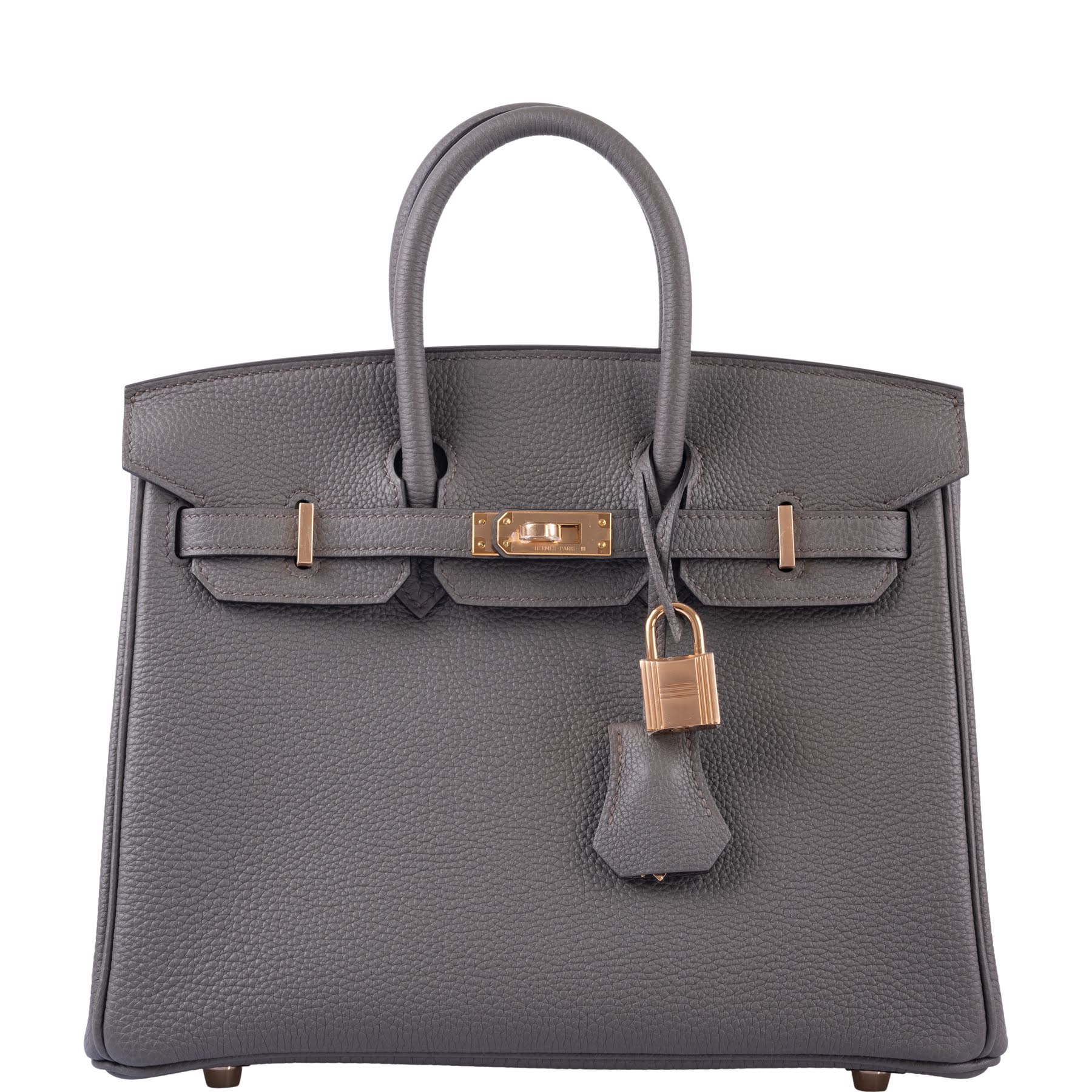 HermÃƒÆ’Ã‚Â¨s Birkin 25 Etain Togo with Rose Gold Hardware