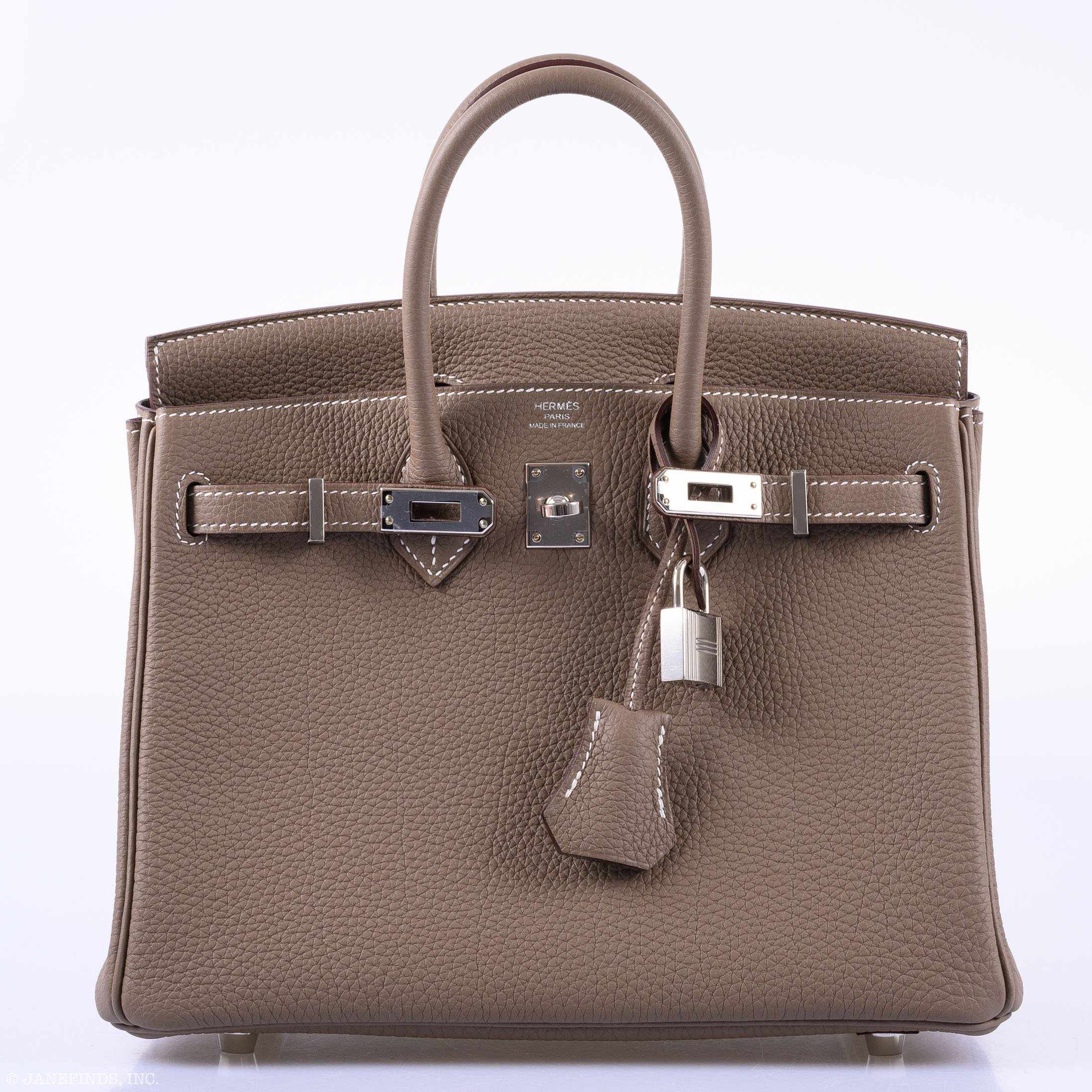 HermÃƒÆ’Ã‚Â¨s Birkin 25 Etoupe Togo Palladium Hardware - 2019, D