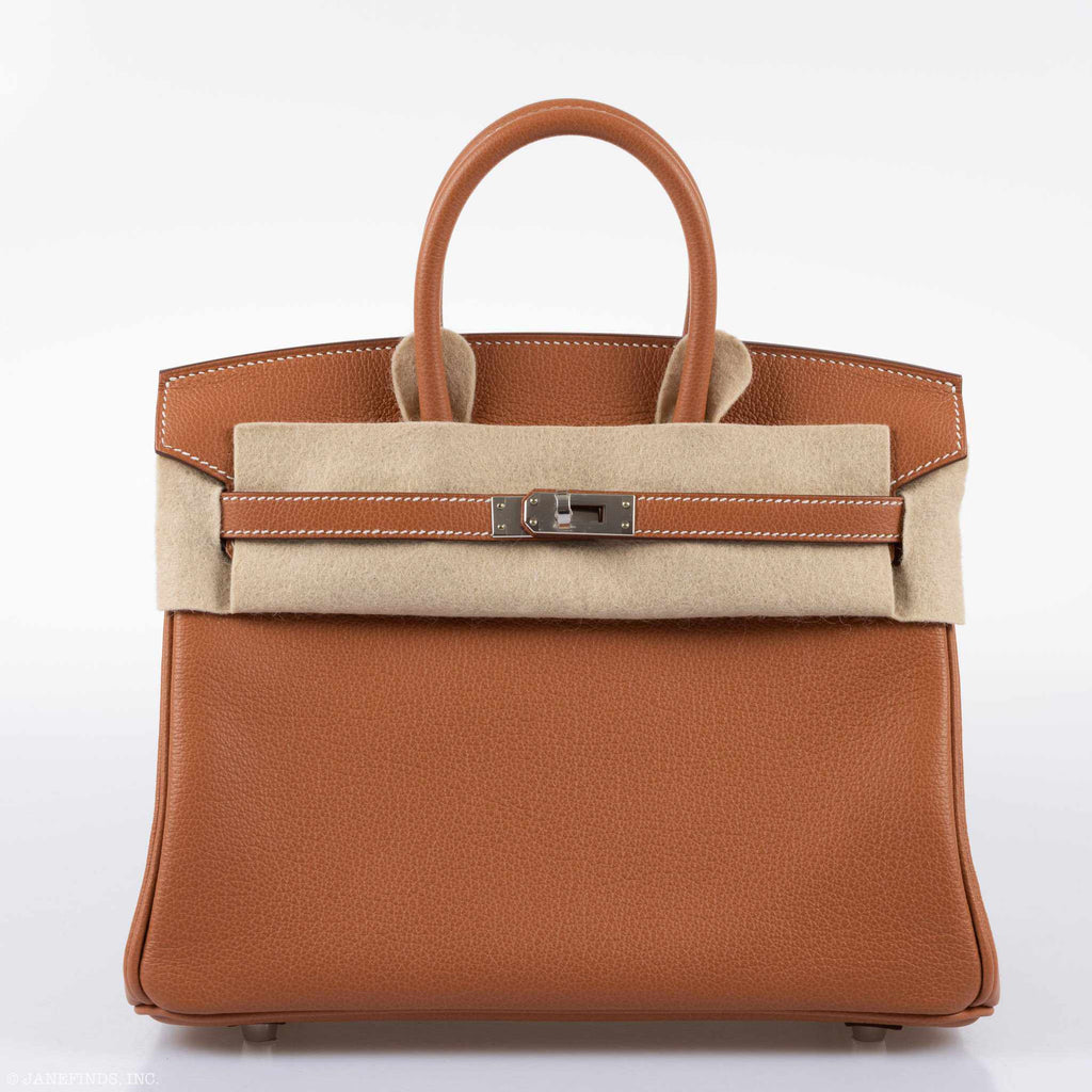 HermÃƒÆ’Ã‚Â¨s Birkin 25 Gold Taurillon Novillo Palladium Hardware