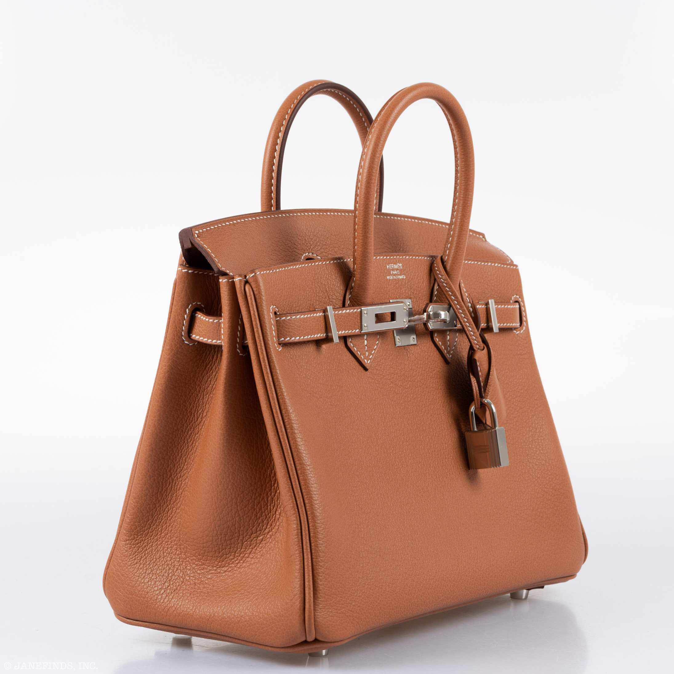 HermÃƒÆ’Ã‚Â¨s Birkin 25 Gold Taurillon Novillo Palladium Hardware