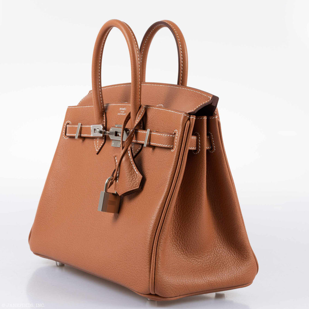 HermÃƒÆ’Ã‚Â¨s Birkin 25 Gold Taurillon Novillo Palladium Hardware