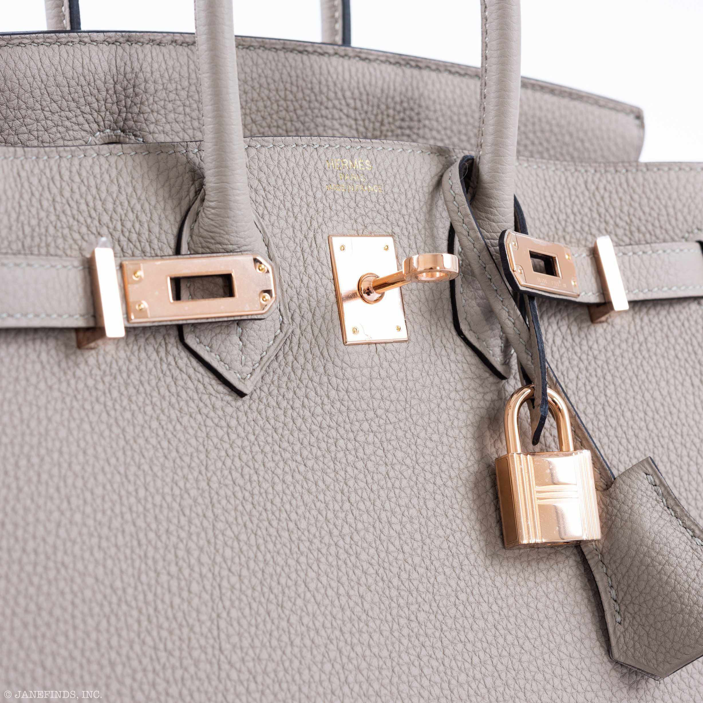 HermÃƒÆ’Ã‚Â¨s Birkin 25 Gris Asphalte Togo Rose Gold Hardware