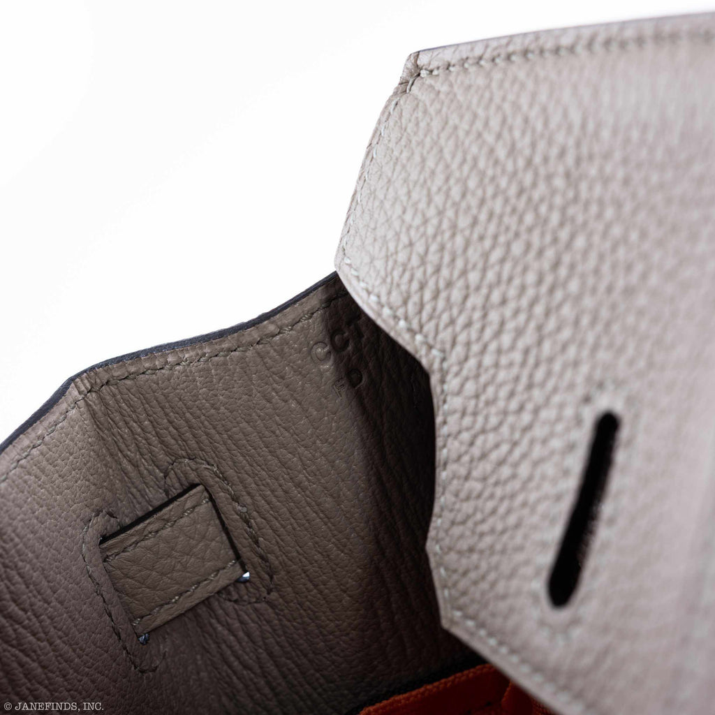 HermÃƒÆ’Ã‚Â¨s Birkin 25 Gris Asphalte Togo Rose Gold Hardware