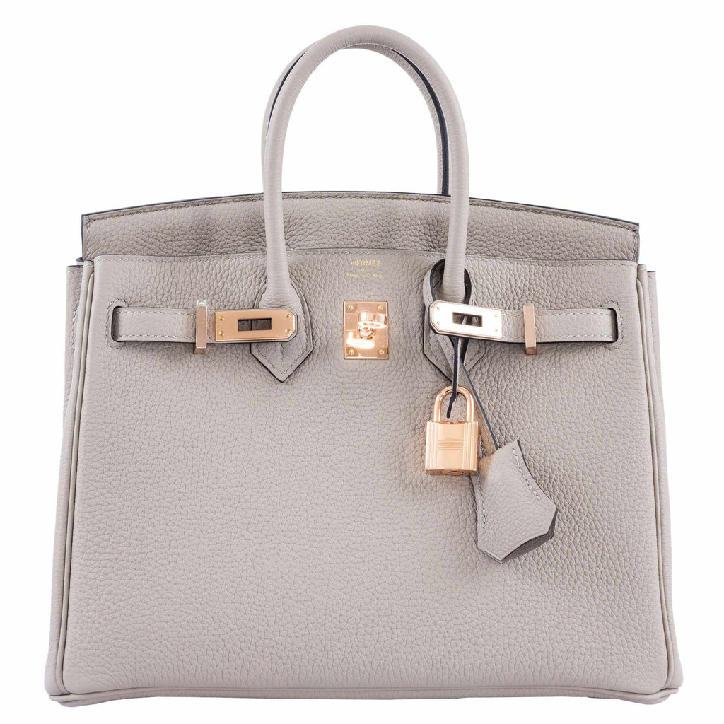 HermÃƒÆ’Ã‚Â¨s Birkin 25 Gris Asphalte Togo Rose Gold Hardware