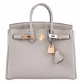 HermÃƒÆ’Ã‚Â¨s Birkin 25 Gris Asphalte Togo Rose Gold Hardware