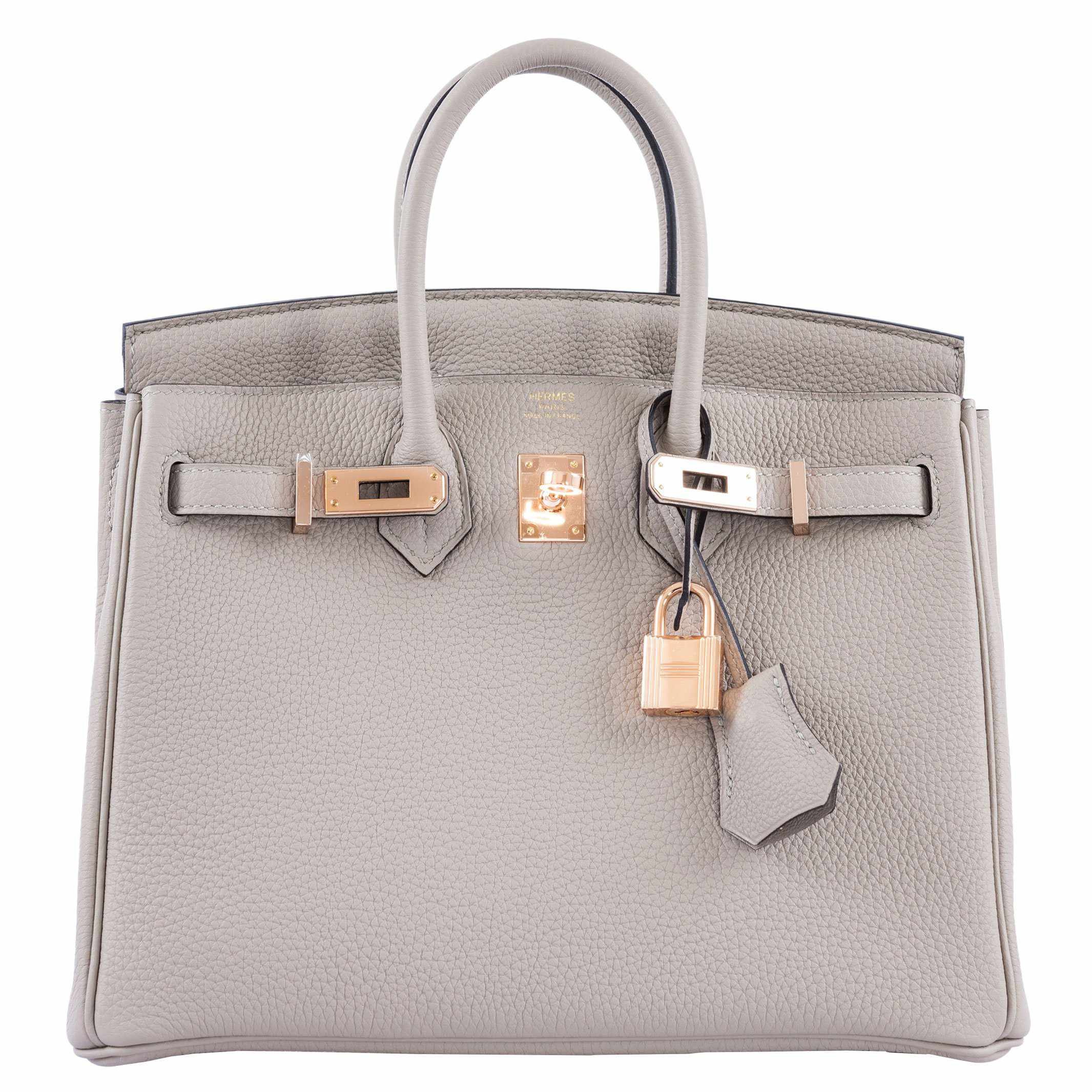 HermÃƒÆ’Ã‚Â¨s Birkin 25 Gris Asphalte Togo Rose Gold Hardware