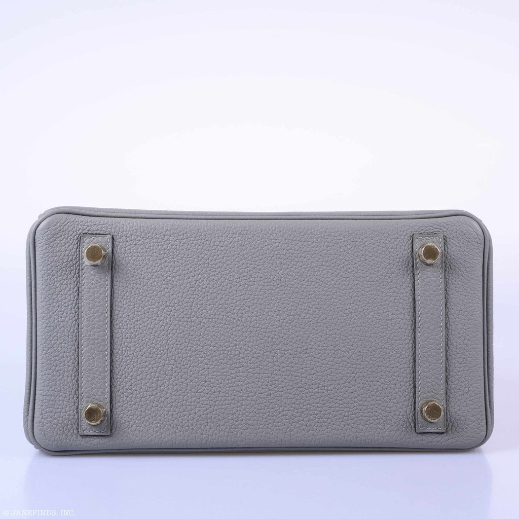 HermÃƒÆ’Ã‚Â¨s Birkin 25 Gris Mouette Togo Gold Hardware