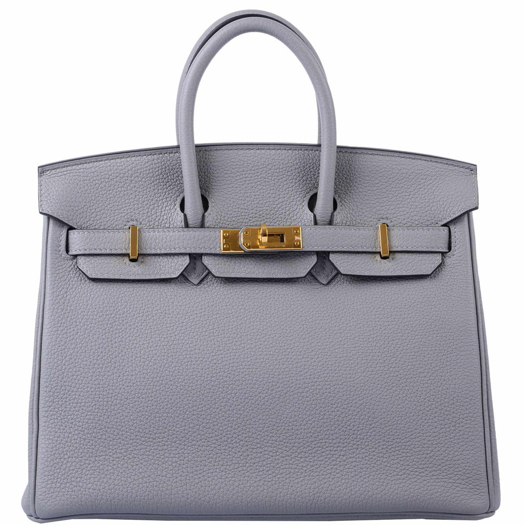 HermÃƒÆ’Ã‚Â¨s Birkin 25 Gris Mouette Togo Gold Hardware