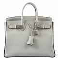 HermÃƒÆ’Ã‚Â¨s Birkin 25 HSS Bi-Color Gris Perle and Raisin Chevre Brushed Palladium Hardware - Special Edition