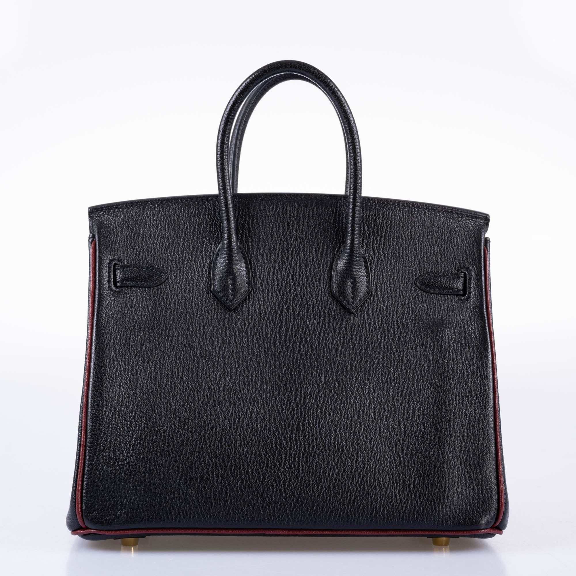 HermÃƒÆ’Ã‚Â¨s Birkin 25 HSS Black ChÃƒÆ’Ã‚Â¨vre with Rouge H Piping & Interior with Gold Hardware