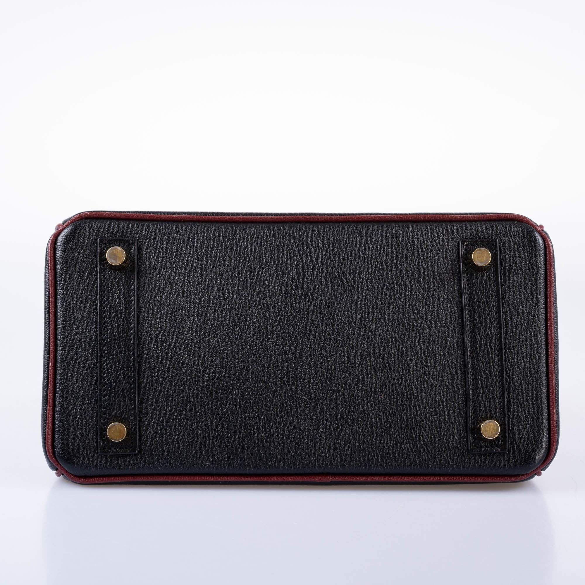 HermÃƒÆ’Ã‚Â¨s Birkin 25 HSS Black ChÃƒÆ’Ã‚Â¨vre with Rouge H Piping & Interior with Gold Hardware