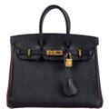 HermÃƒÆ’Ã‚Â¨s Birkin 25 HSS Black ChÃƒÆ’Ã‚Â¨vre with Rouge H Piping & Interior with Gold Hardware