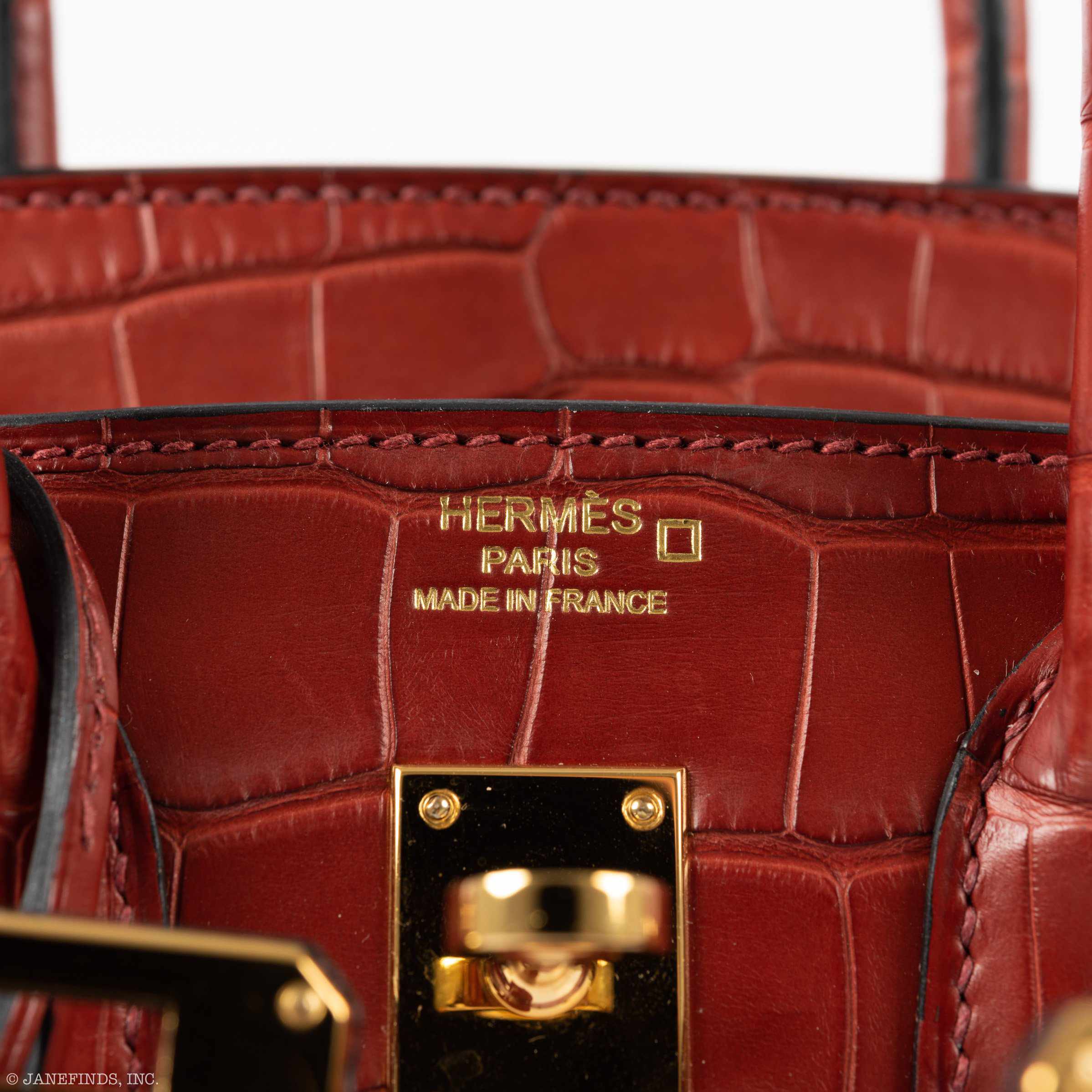 HermÃƒÆ’Ã‚Â¨s Birkin 25 HSS Rouge H Alligator & Orange Interior Gold Hardware