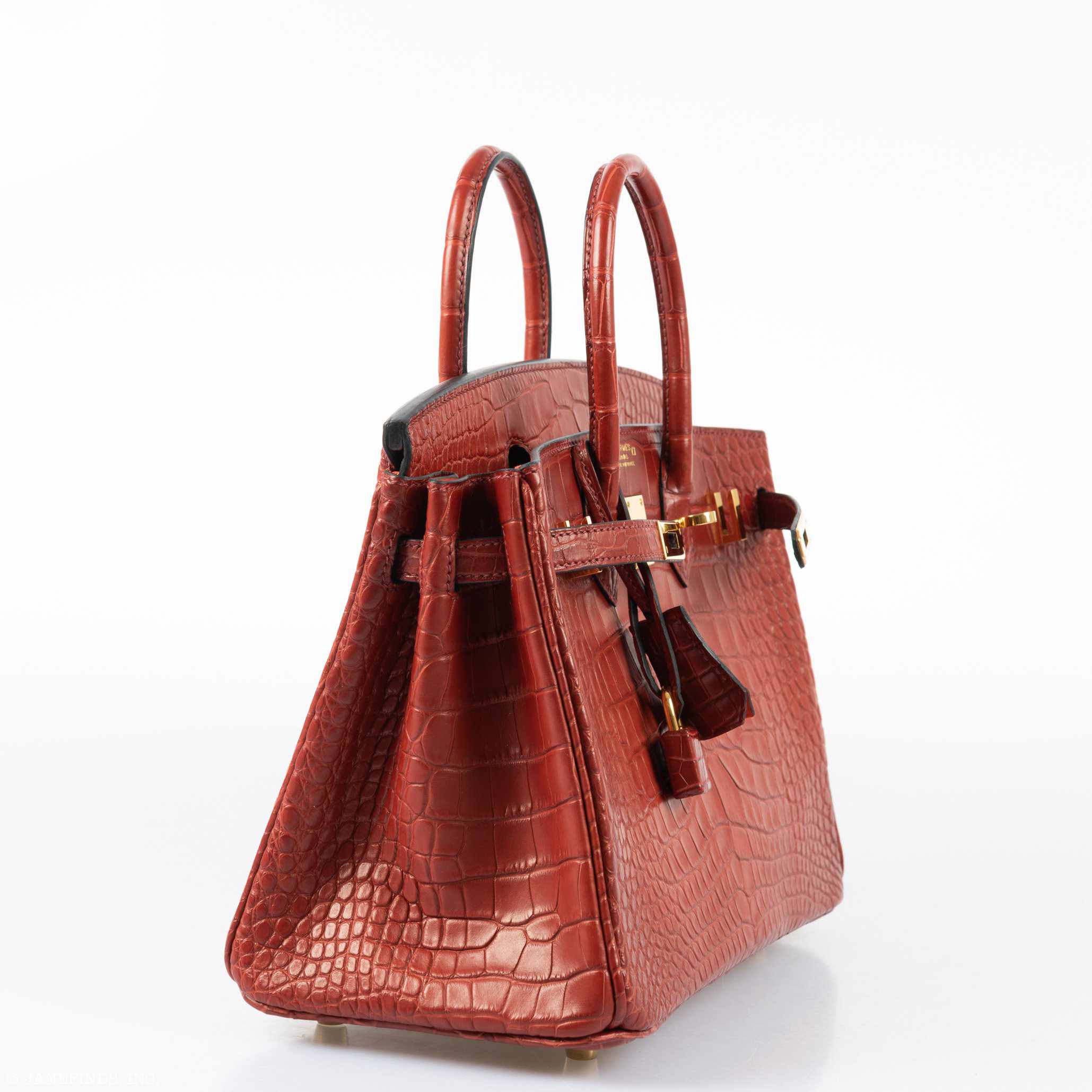 HermÃƒÆ’Ã‚Â¨s Birkin 25 HSS Rouge H Alligator & Orange Interior Gold Hardware