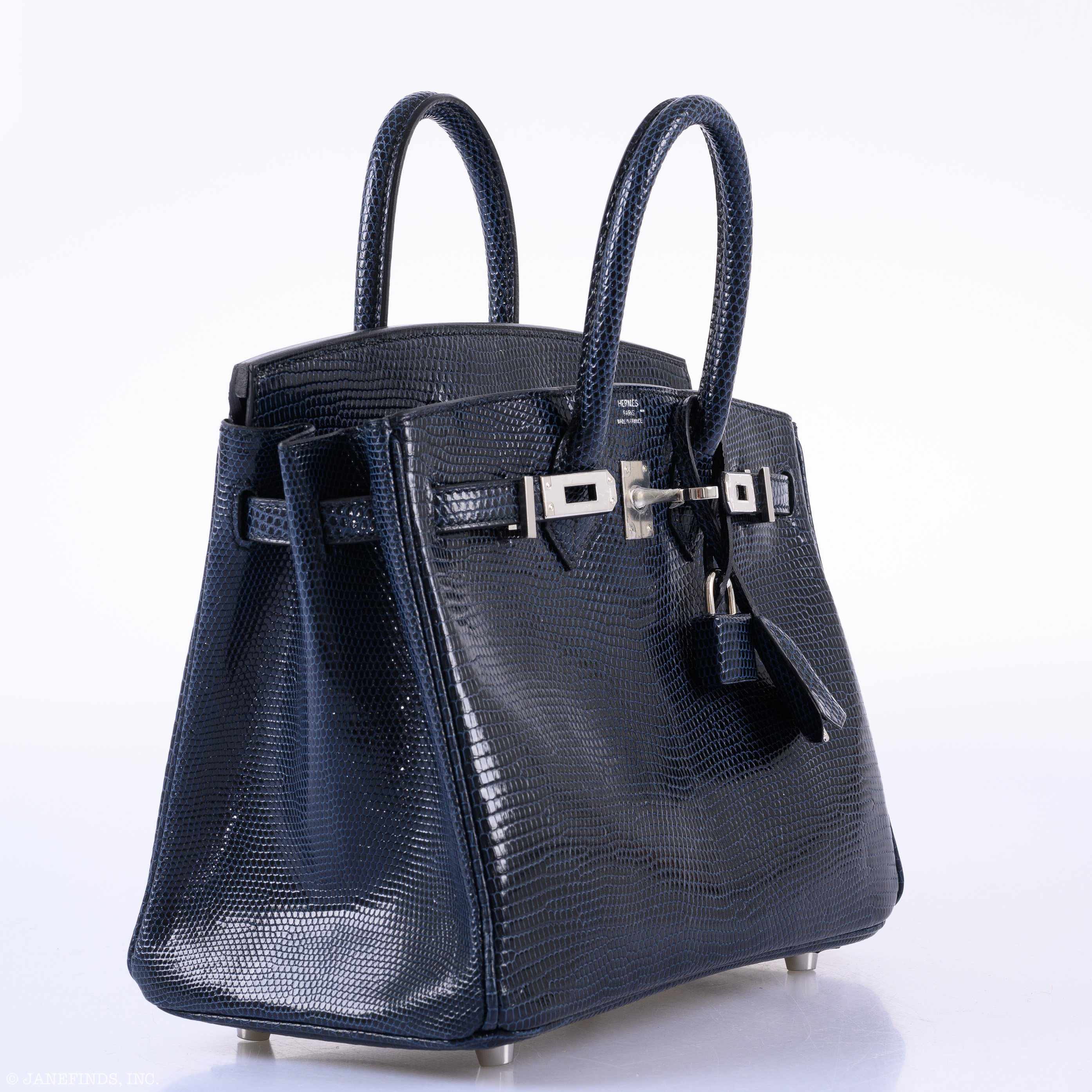 HermÃƒÆ’Ã‚Â¨s Birkin 25 Indigo Lizard Palladium Hardware - 2019