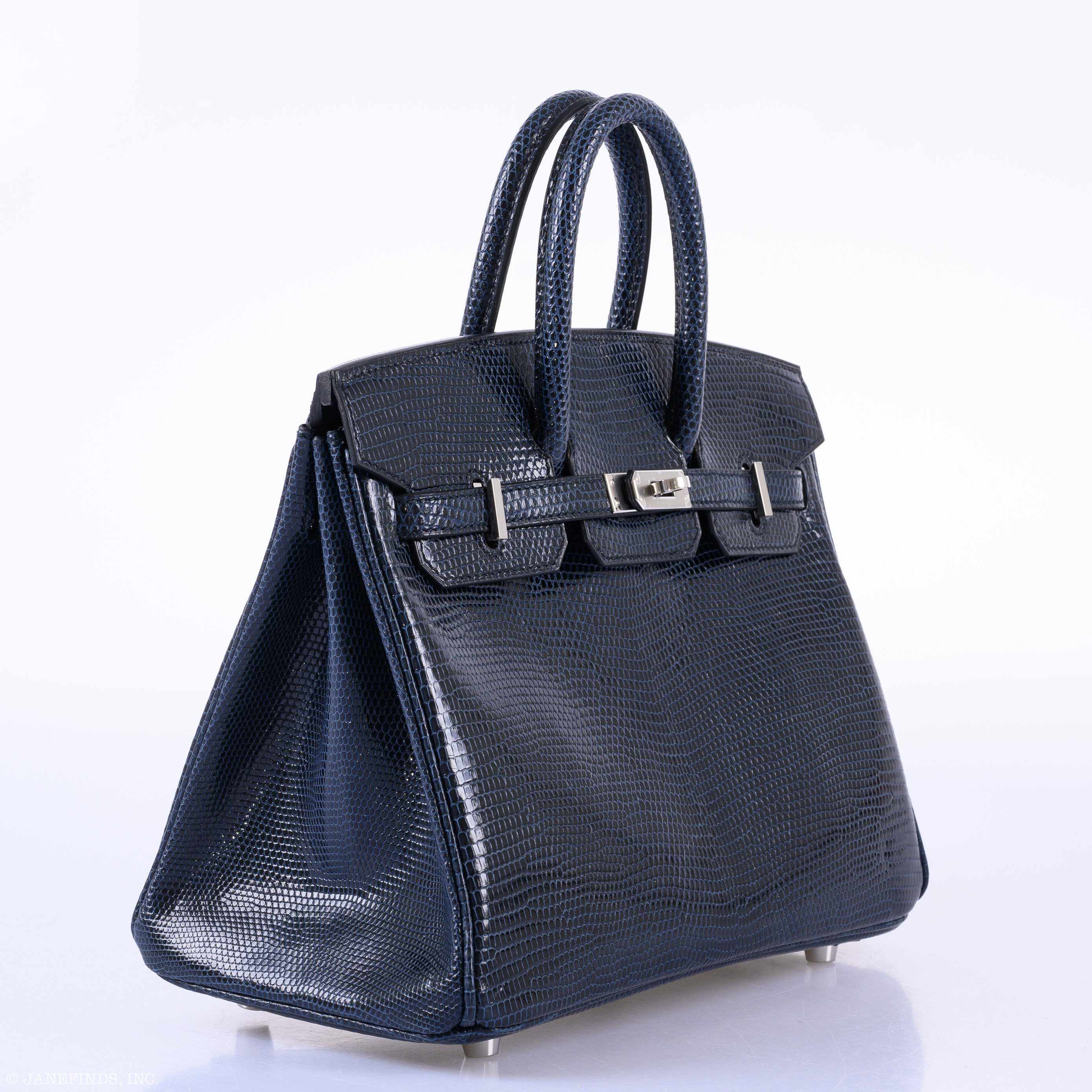 HermÃƒÆ’Ã‚Â¨s Birkin 25 Indigo Lizard Palladium Hardware - 2019