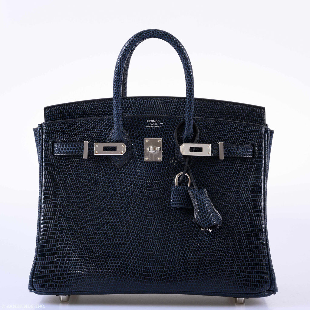HermÃƒÆ’Ã‚Â¨s Birkin 25 Indigo Lizard Palladium Hardware - 2019
