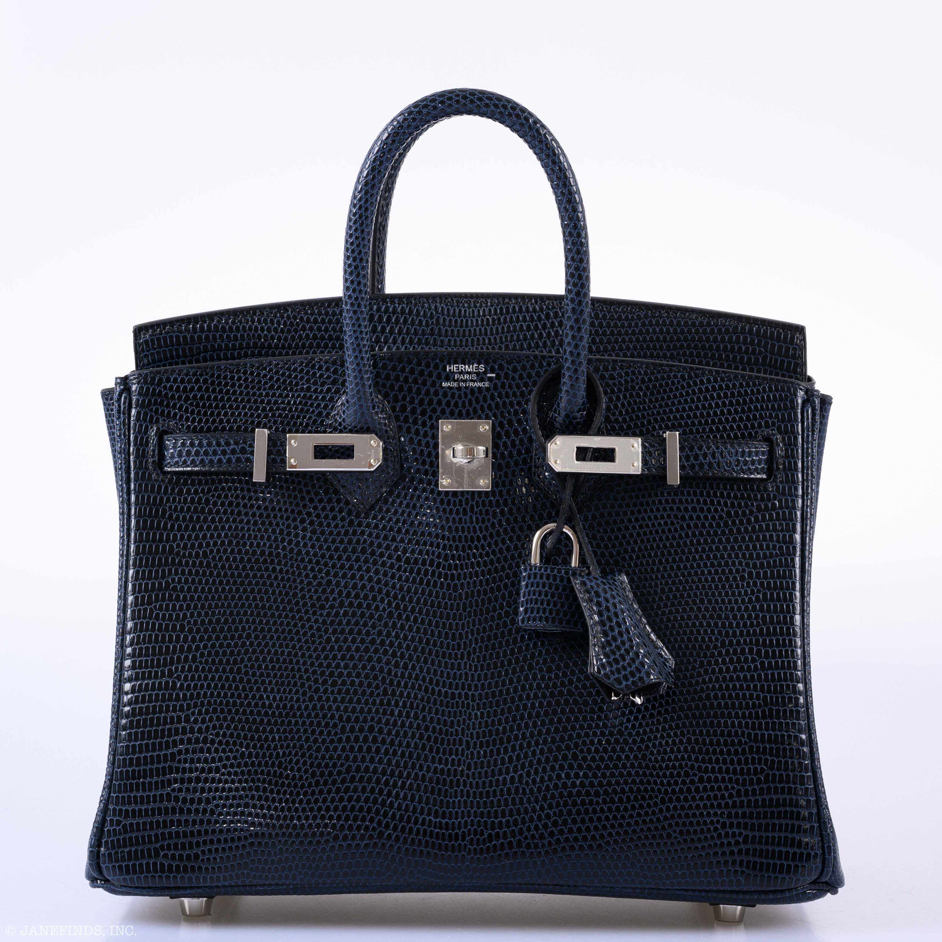 HermÃƒÆ’Ã‚Â¨s Birkin 25 Indigo Lizard Palladium Hardware - 2019