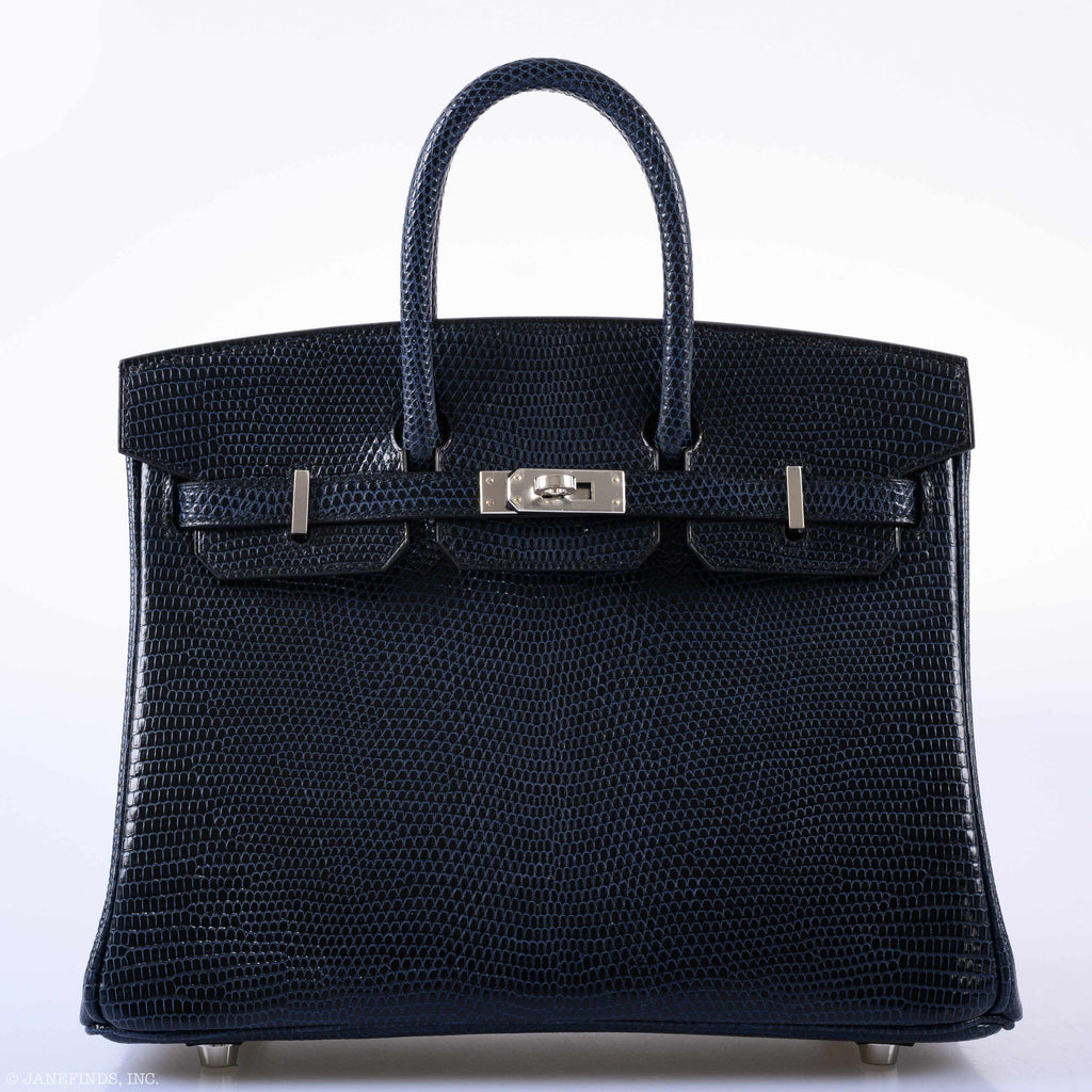 HermÃƒÆ’Ã‚Â¨s Birkin 25 Indigo Lizard Palladium Hardware - 2019