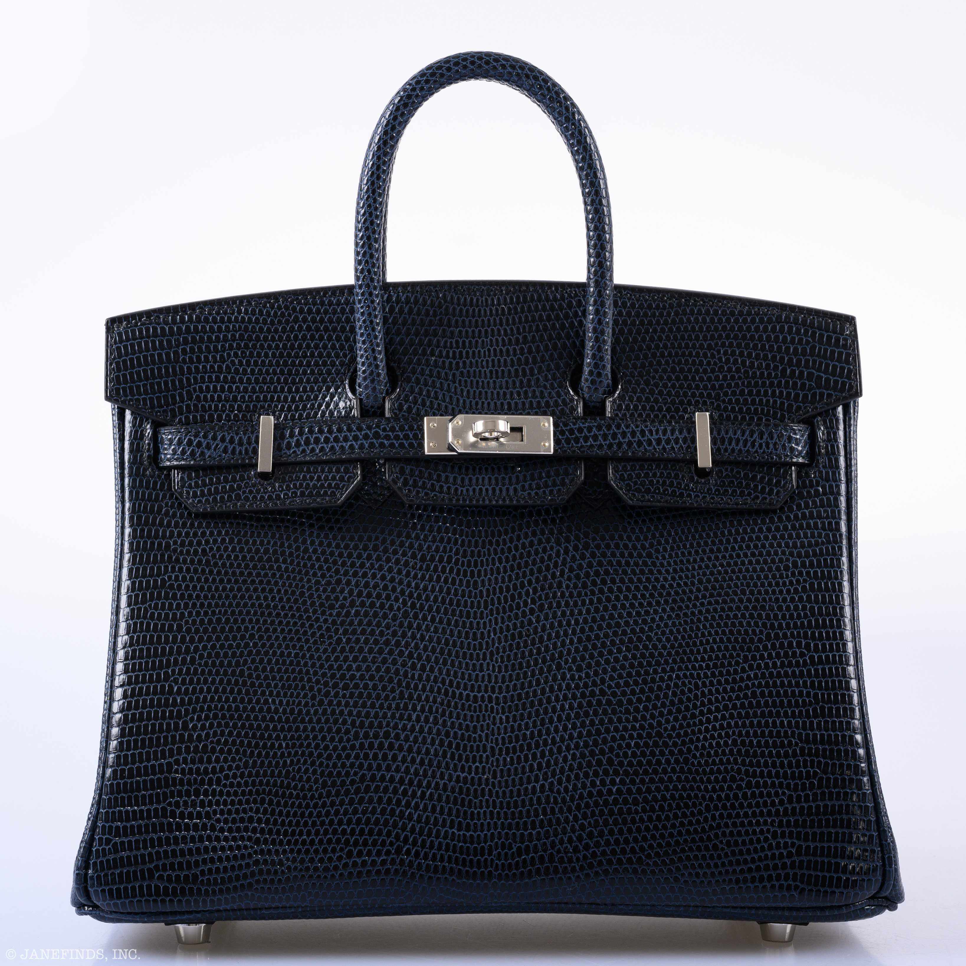 HermÃƒÆ’Ã‚Â¨s Birkin 25 Indigo Lizard Palladium Hardware - 2019