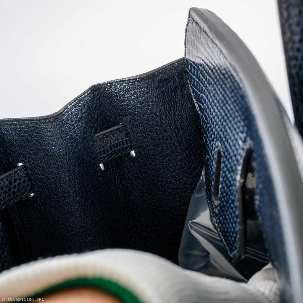 HermÃƒÆ’Ã‚Â¨s Birkin 25 Indigo Lizard Palladium Hardware - 2019