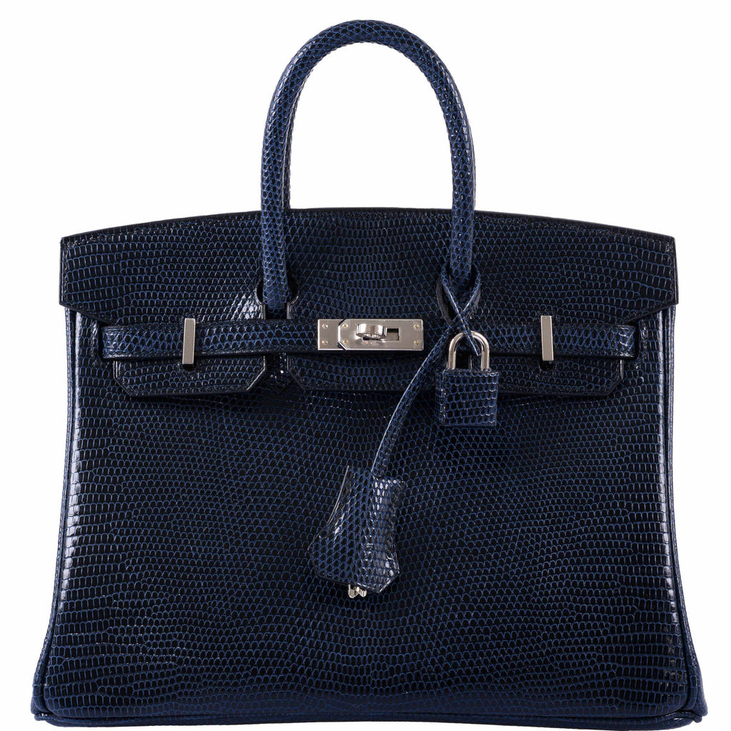 HermÃƒÆ’Ã‚Â¨s Birkin 25 Indigo Lizard Palladium Hardware - 2019