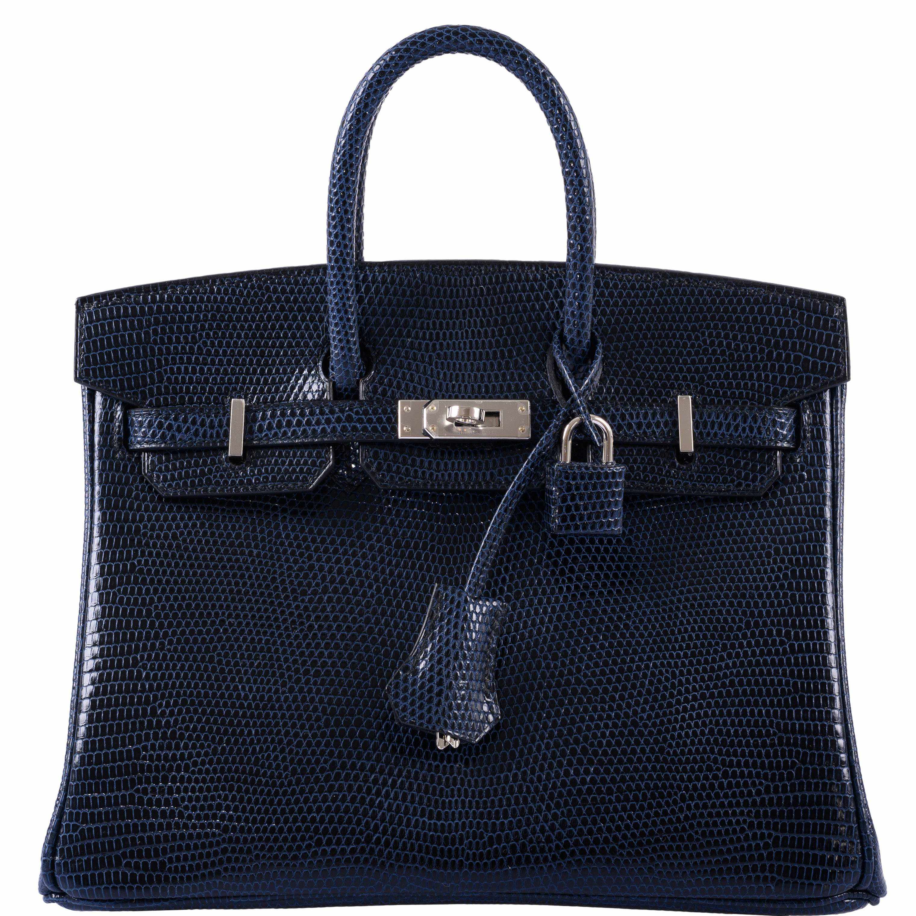 HermÃƒÆ’Ã‚Â¨s Birkin 25 Indigo Lizard Palladium Hardware - 2019