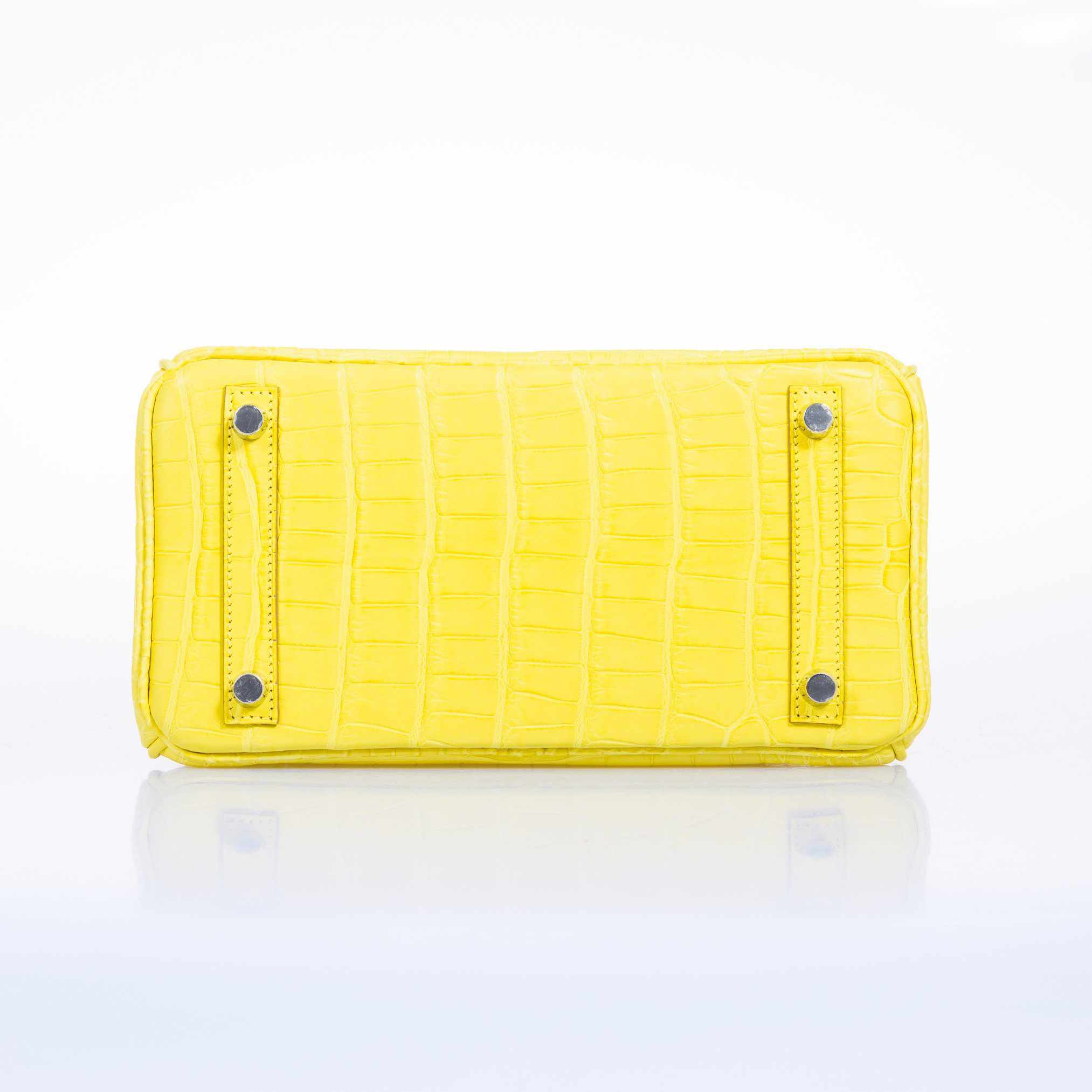 HermÃƒÆ’Ã‚Â¨s Birkin 25 Lime Yellow Matte Alligator Palladium Hardware
