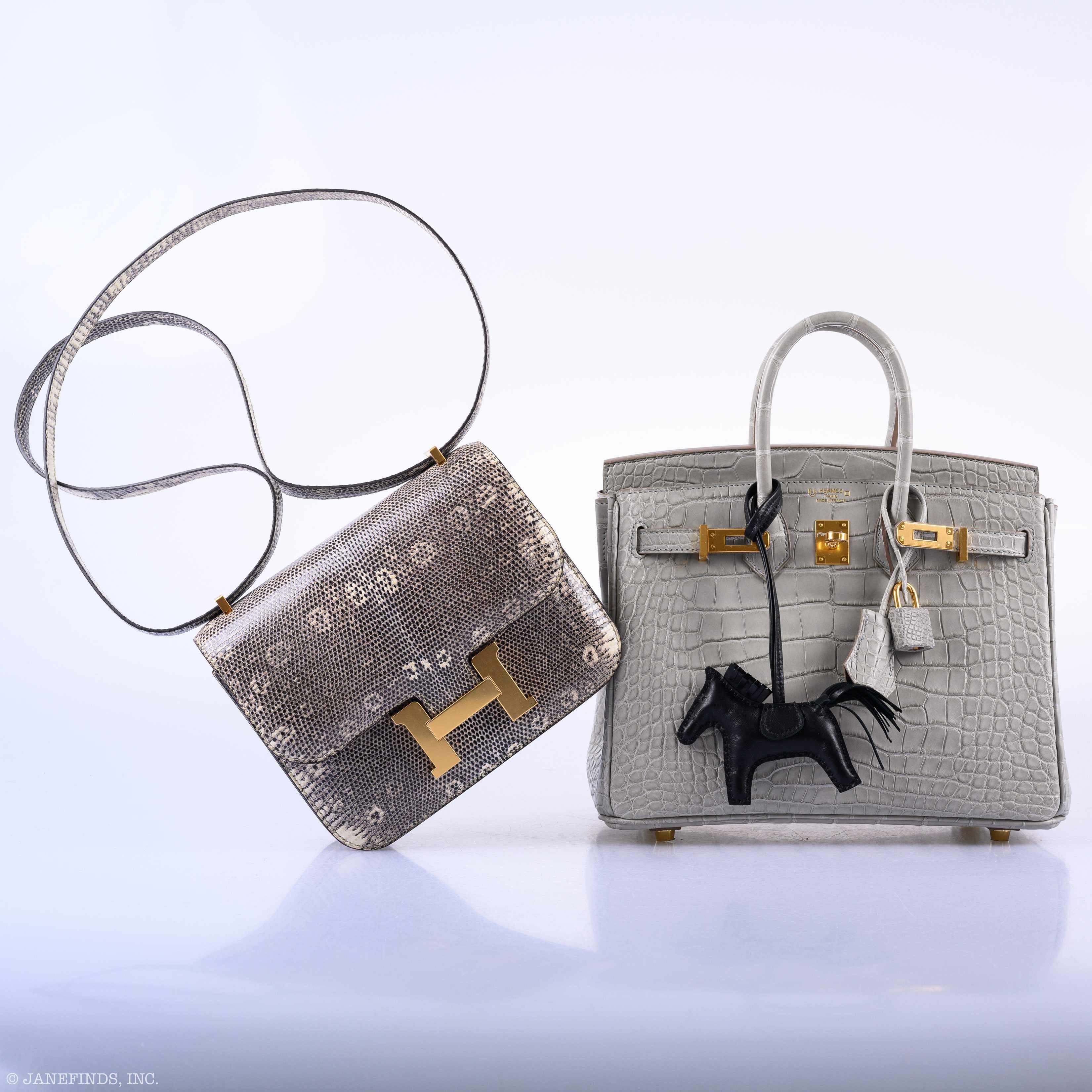 HermÃƒÆ’Ã‚Â¨s Birkin 25 Matte Gris Perle Alligator Gold Hardware - 2019, D