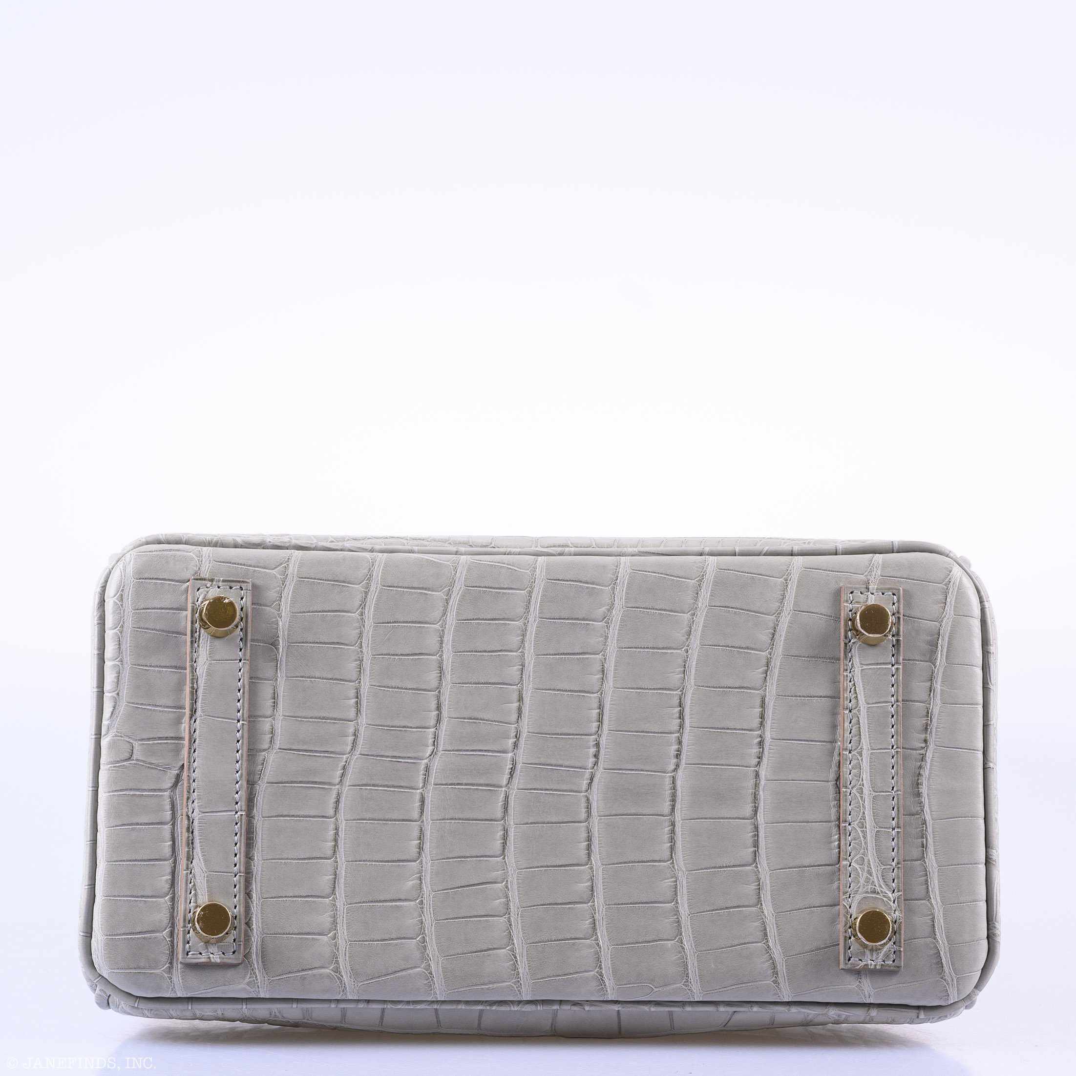 HermÃƒÆ’Ã‚Â¨s Birkin 25 Matte Gris Perle Alligator Gold Hardware - 2019, D