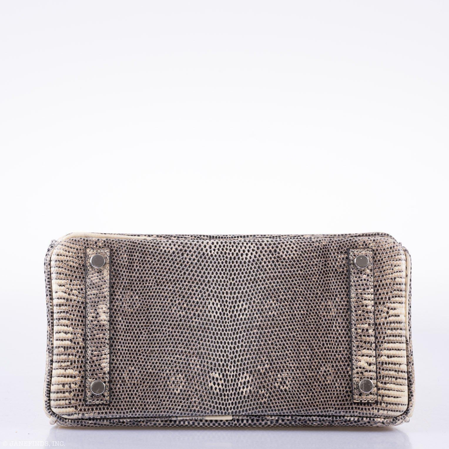 HermÃƒÆ’Ã‚Â¨s Birkin 25 Ombre Lizard Palladium Hardware