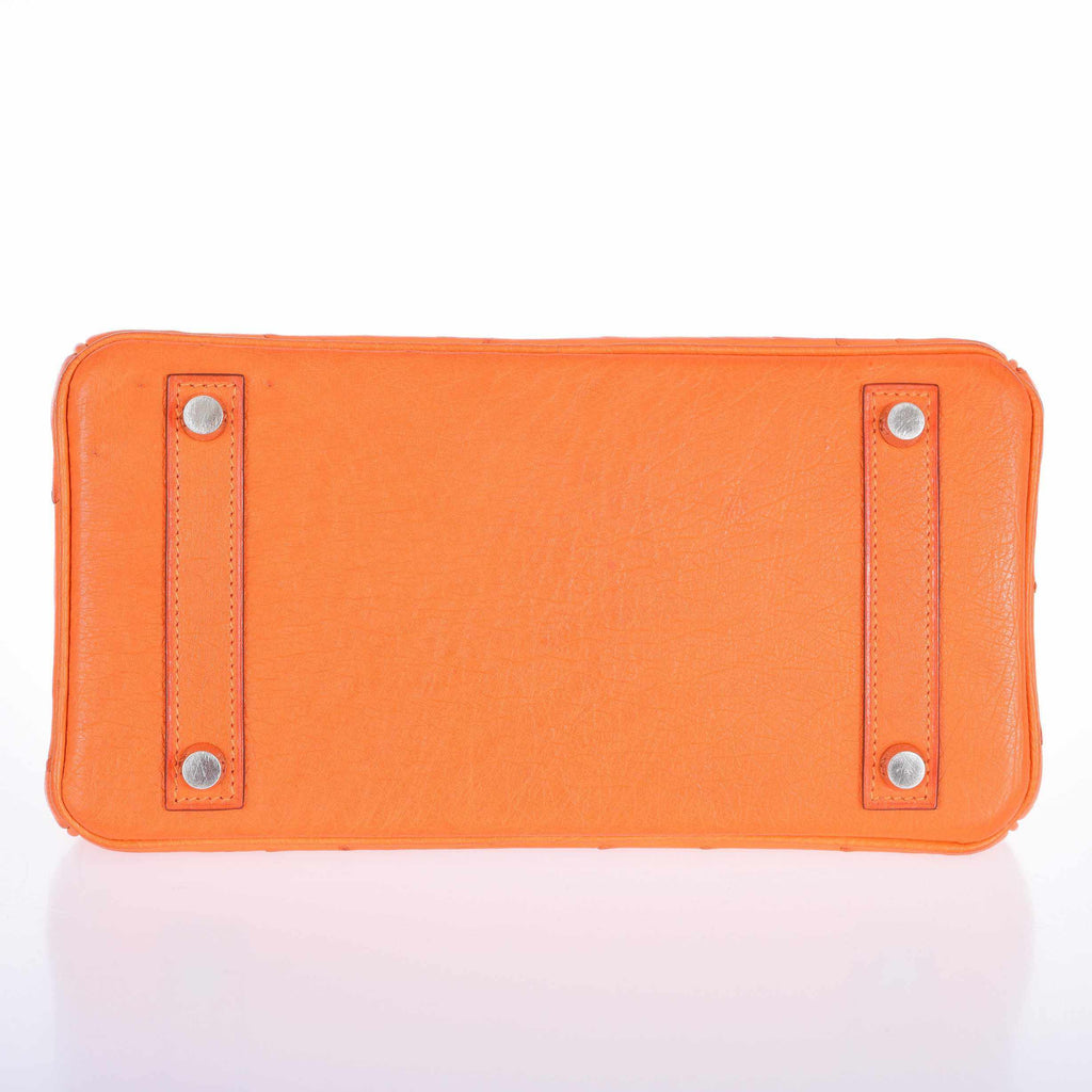 HermÃƒÆ’Ã‚Â¨s Birkin 25 Ostrich Tangerine Orange Palladium