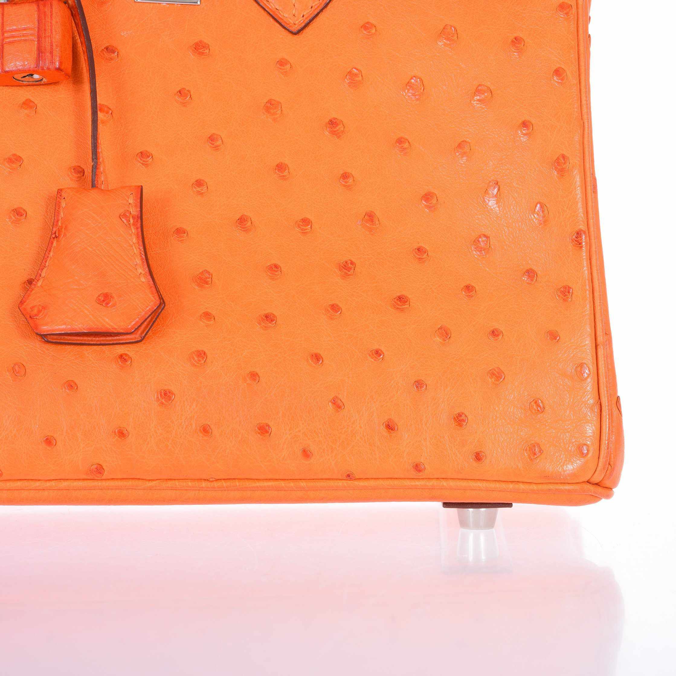 HermÃƒÆ’Ã‚Â¨s Birkin 25 Ostrich Tangerine Orange Palladium