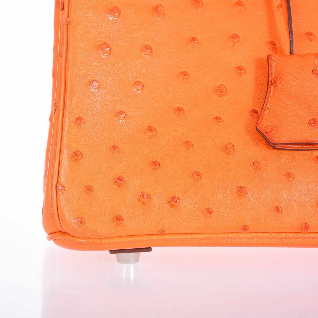 HermÃƒÆ’Ã‚Â¨s Birkin 25 Ostrich Tangerine Orange Palladium