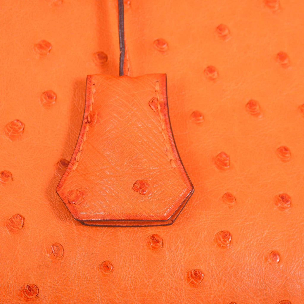 HermÃƒÆ’Ã‚Â¨s Birkin 25 Ostrich Tangerine Orange Palladium