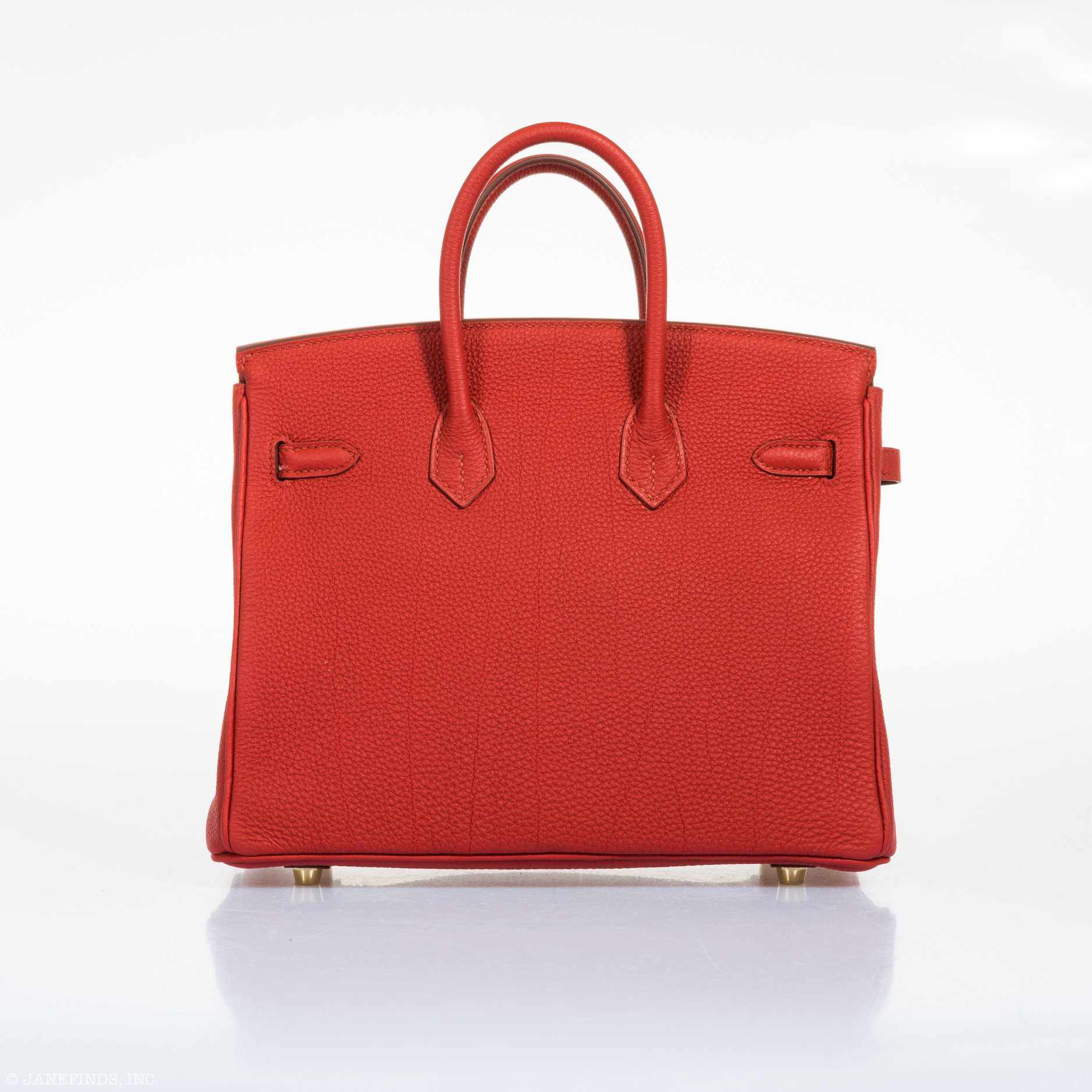 HermÃƒÆ’Ã‚Â¨s Birkin 25 Red Vermillion Togo Gold Hardware