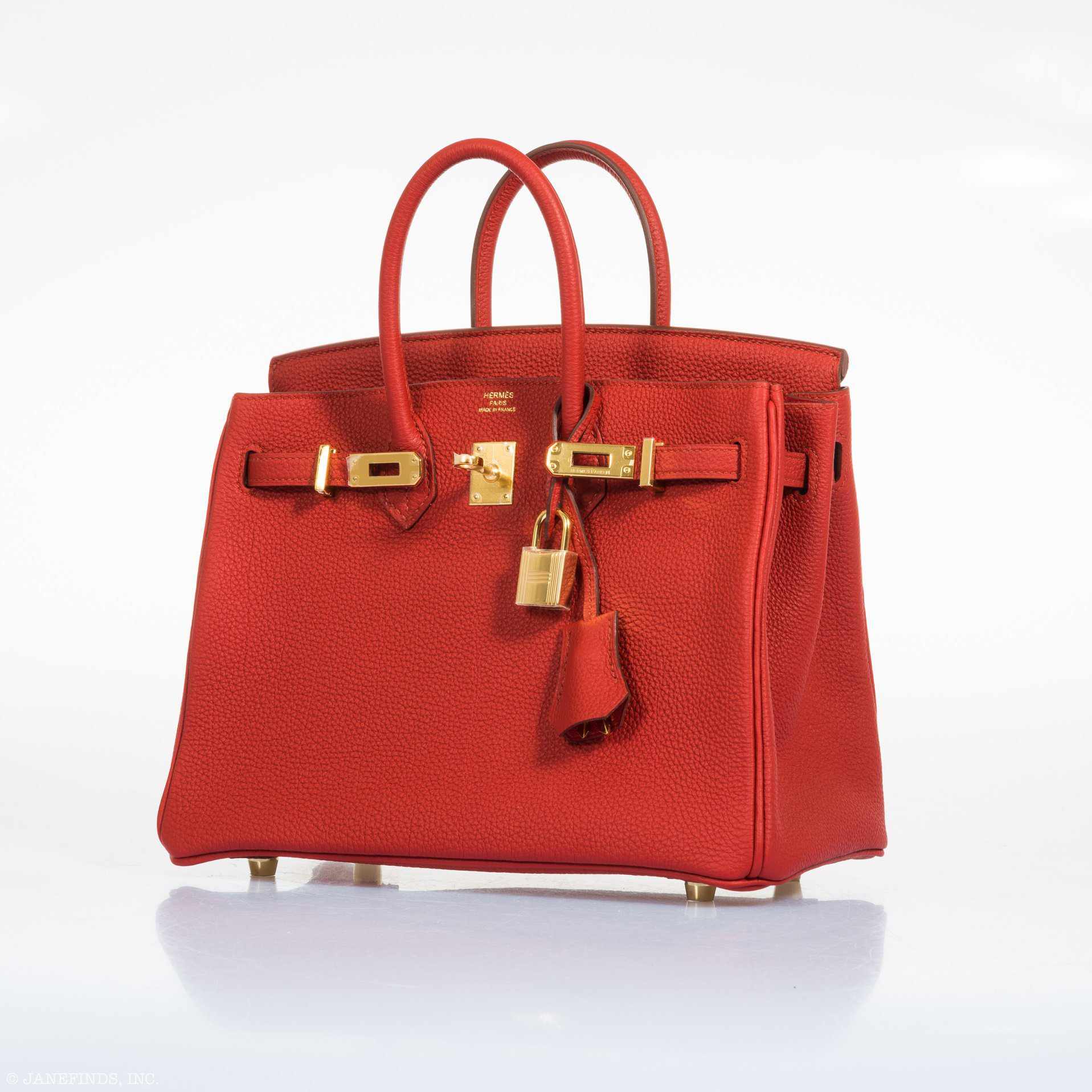 HermÃƒÆ’Ã‚Â¨s Birkin 25 Red Vermillion Togo Gold Hardware