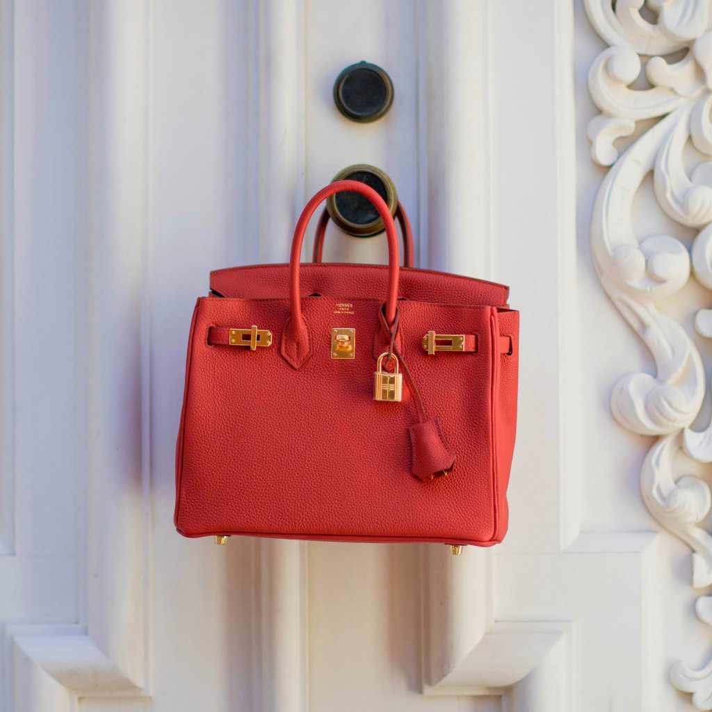 HermÃƒÆ’Ã‚Â¨s Birkin 25 Red Vermillion Togo Gold Hardware