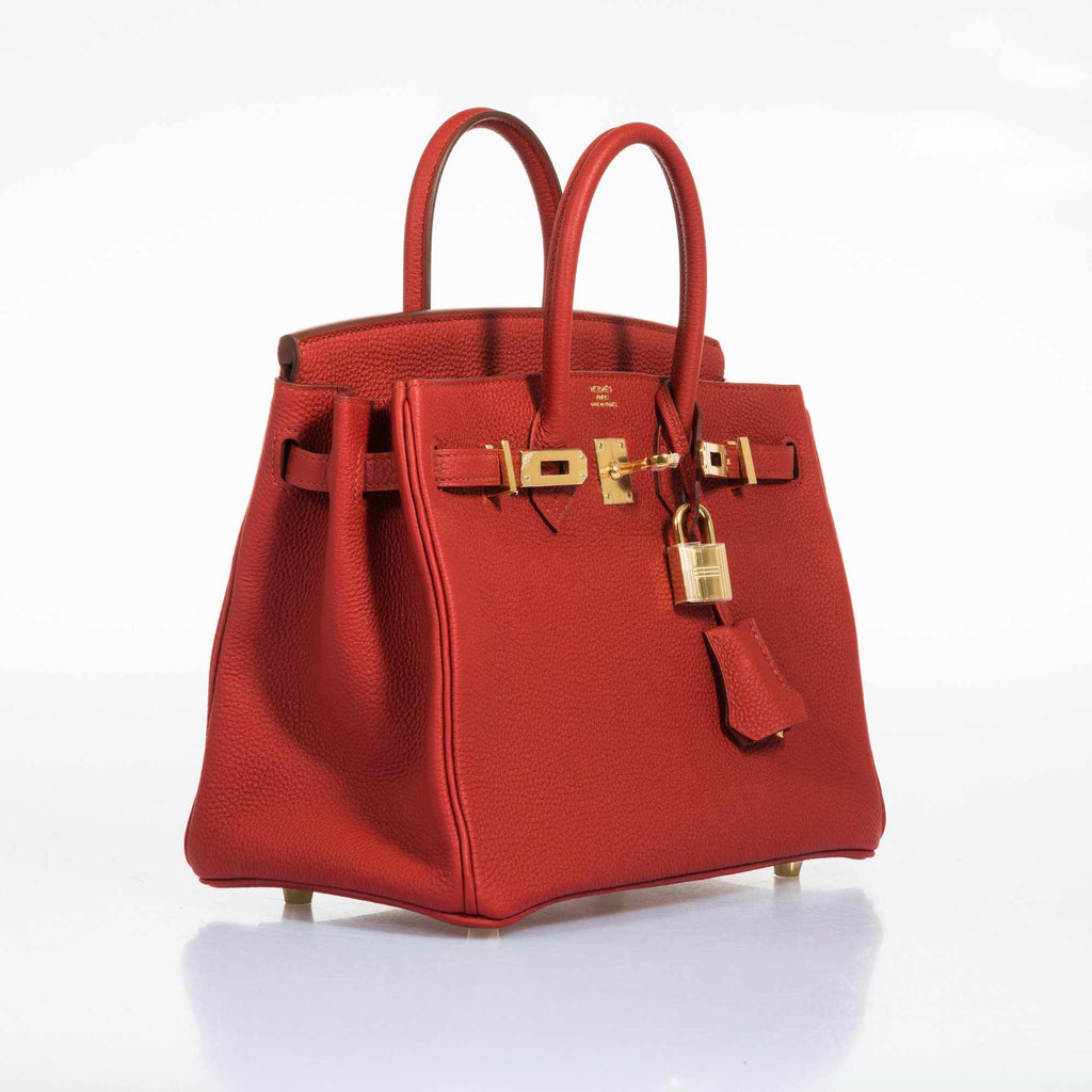 HermÃƒÆ’Ã‚Â¨s Birkin 25 Red Vermillion Togo Gold Hardware
