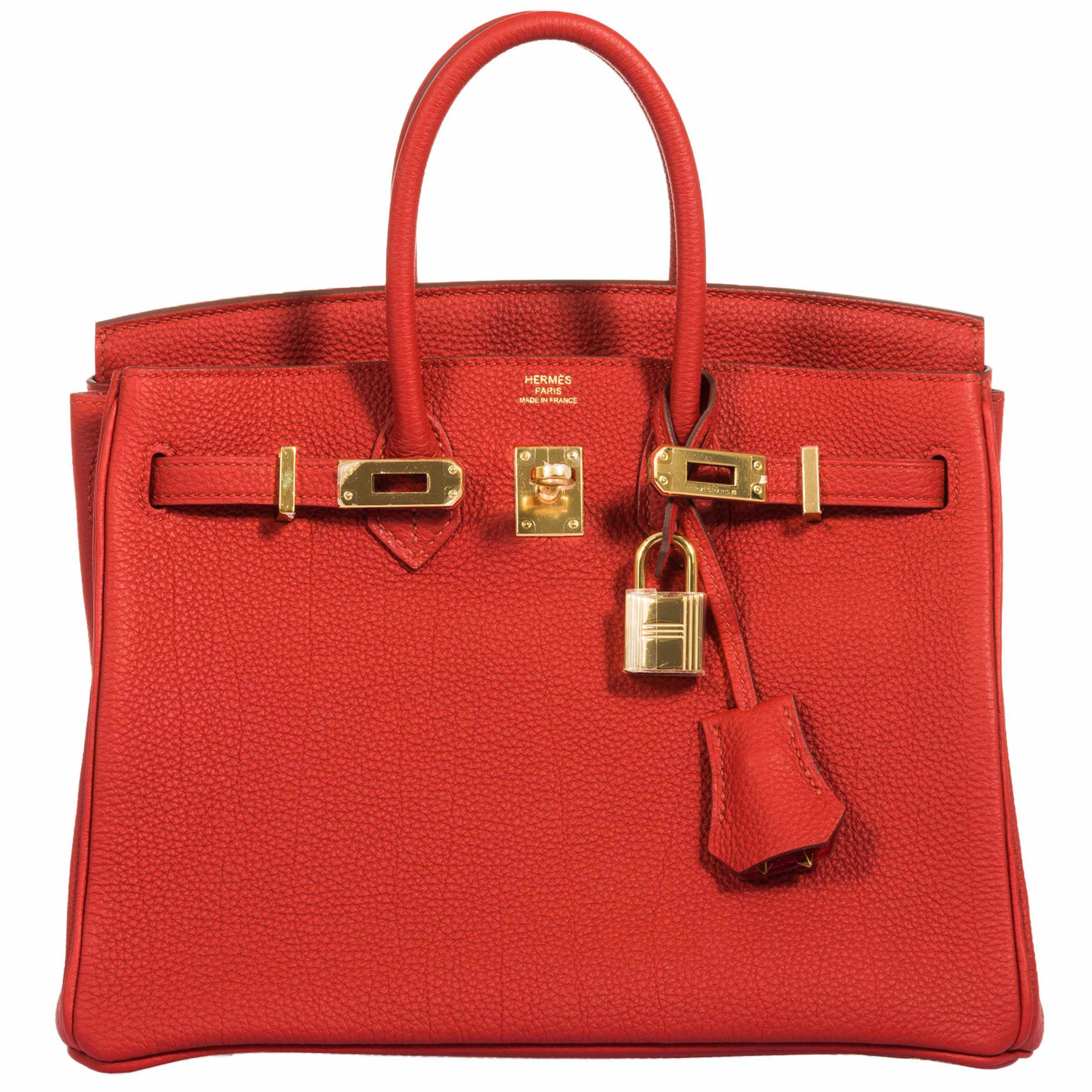 HermÃƒÆ’Ã‚Â¨s Birkin 25 Red Vermillion Togo Gold Hardware