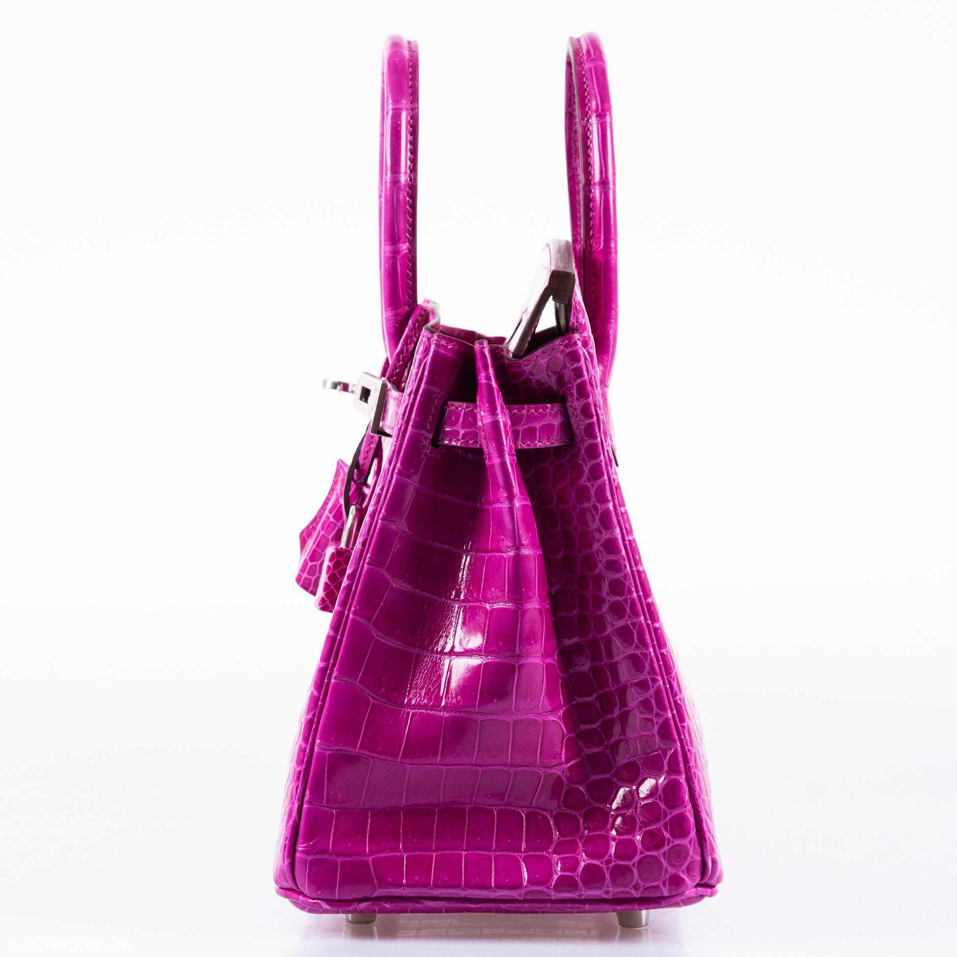 HermÃƒÆ’Ã‚Â¨s Birkin 25 Rose Scheherazade Porosus Crocodile Palladium Hardware