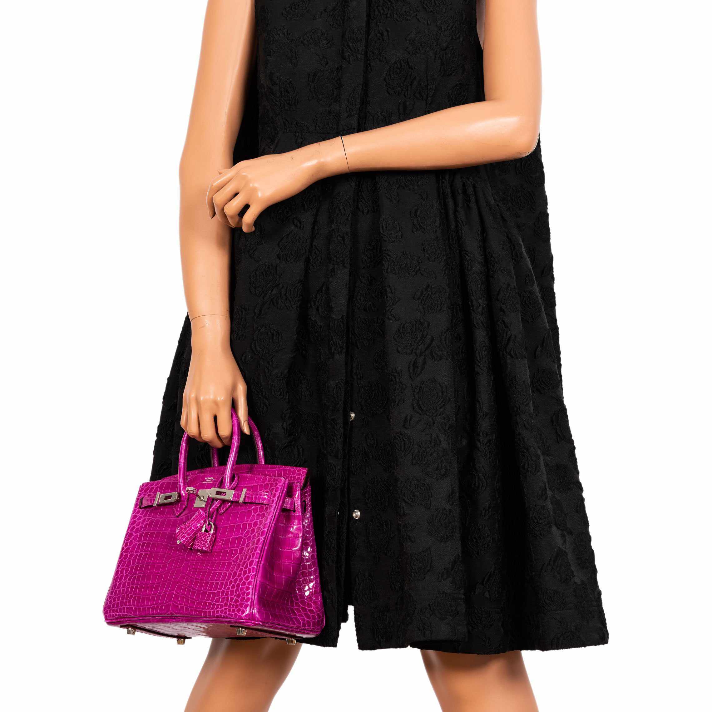 HermÃƒÆ’Ã‚Â¨s Birkin 25 Rose Scheherazade Porosus Crocodile Palladium Hardware