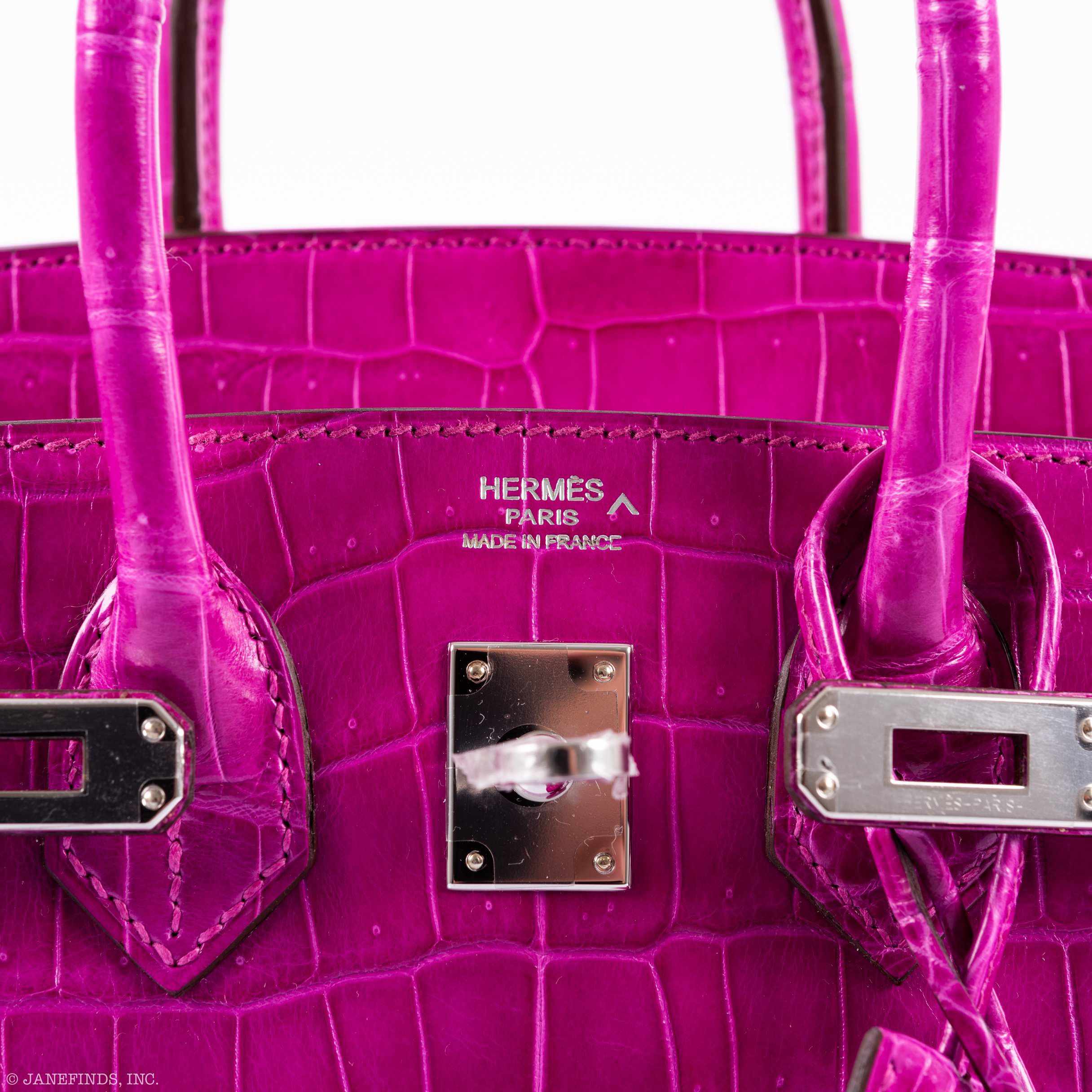HermÃƒÆ’Ã‚Â¨s Birkin 25 Rose Scheherazade Porosus Crocodile Palladium Hardware