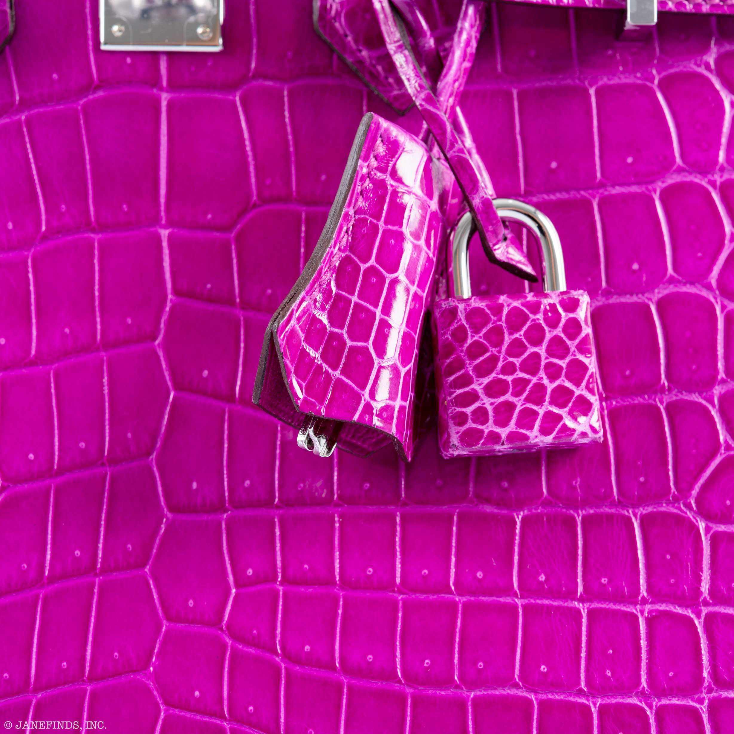 HermÃƒÆ’Ã‚Â¨s Birkin 25 Rose Scheherazade Porosus Crocodile Palladium Hardware