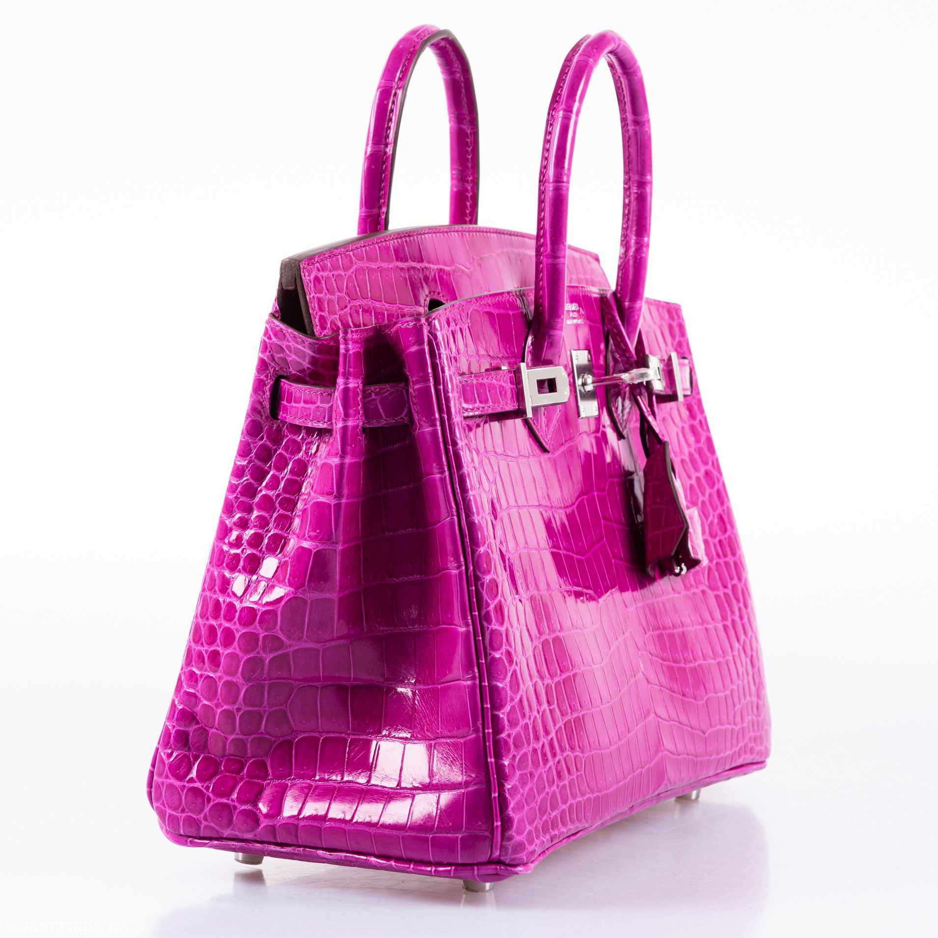 HermÃƒÆ’Ã‚Â¨s Birkin 25 Rose Scheherazade Porosus Crocodile Palladium Hardware